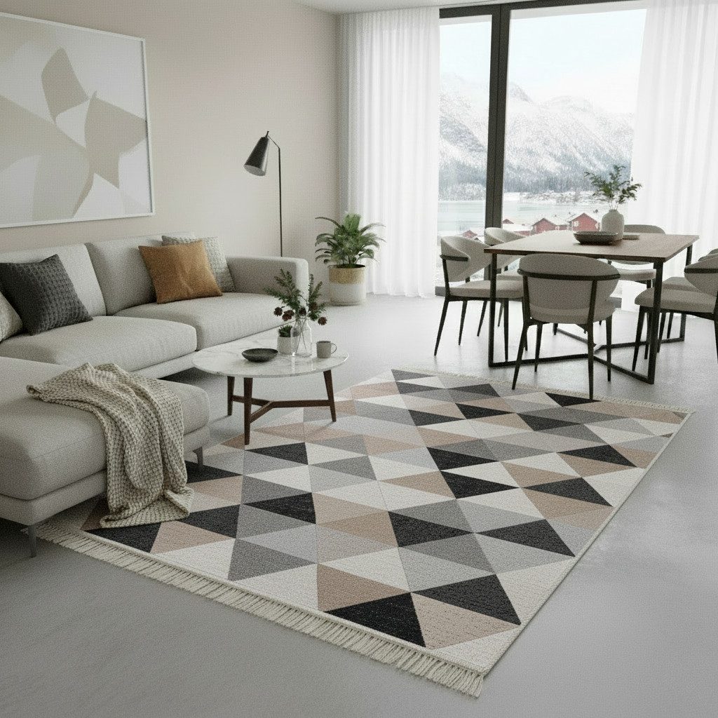 Jimri Teppich Kelim Teppich Wohnzimmer Schlafzimmer Küche, Badezimmer Läufer Flur, Rechteckig, Wendeteppich