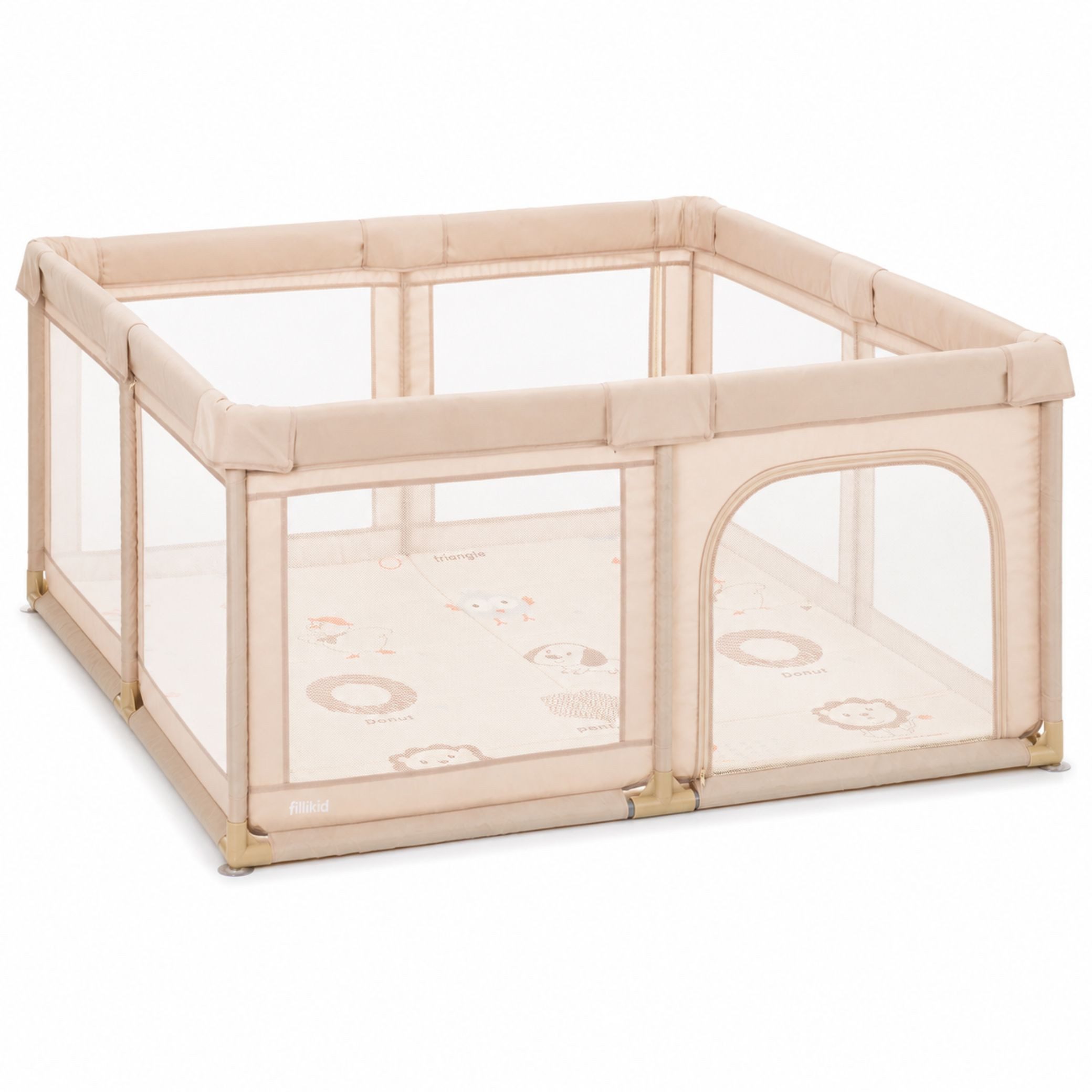 Fillikid Laufstall Laufgitter Malta 150x150 cm mit Boden Natur Exklusiv