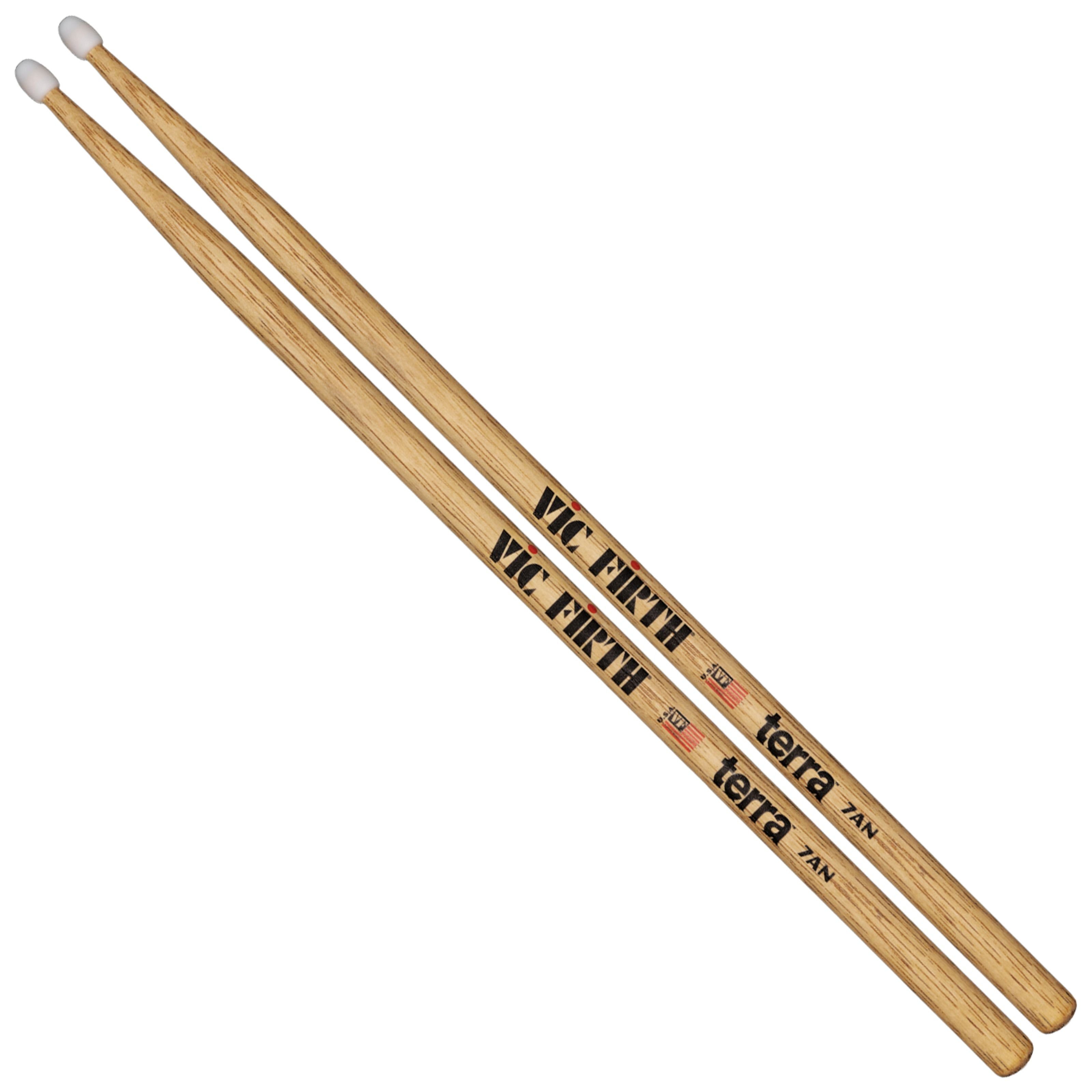 Vic-Firth Drumsticks (Sticks, Beater und Mallets, Drumsticks Nylontip), Terra 7AN Hickory Sticks Nylon - Drumsticks