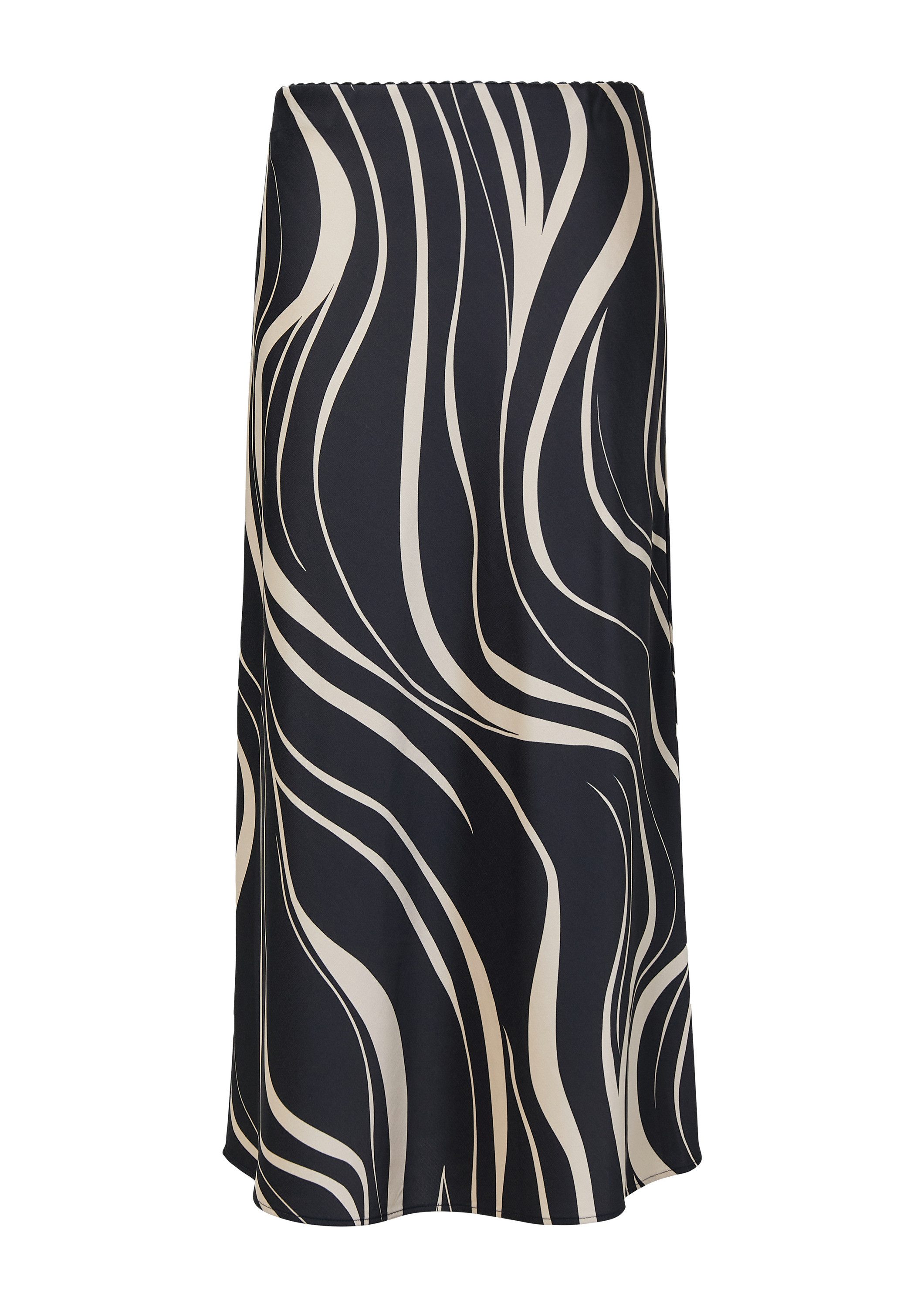 s.Oliver Maxirock Rock Satinierter Midirock mit Elastikbund und All-over-Pr günstig online kaufen