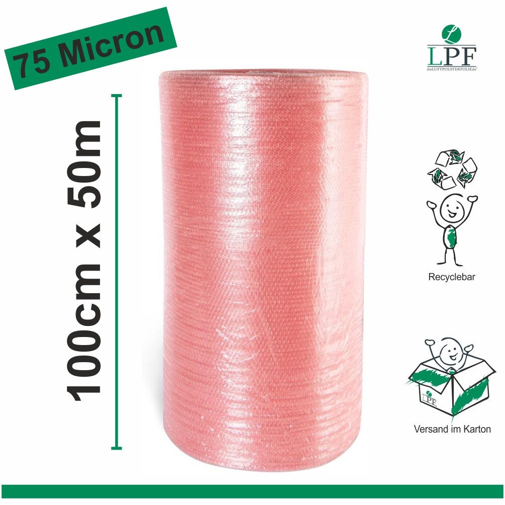 Schutzfolie Luftpolsterfolie LPF75 Breite 100cm x Länge 50m Noppenfolie