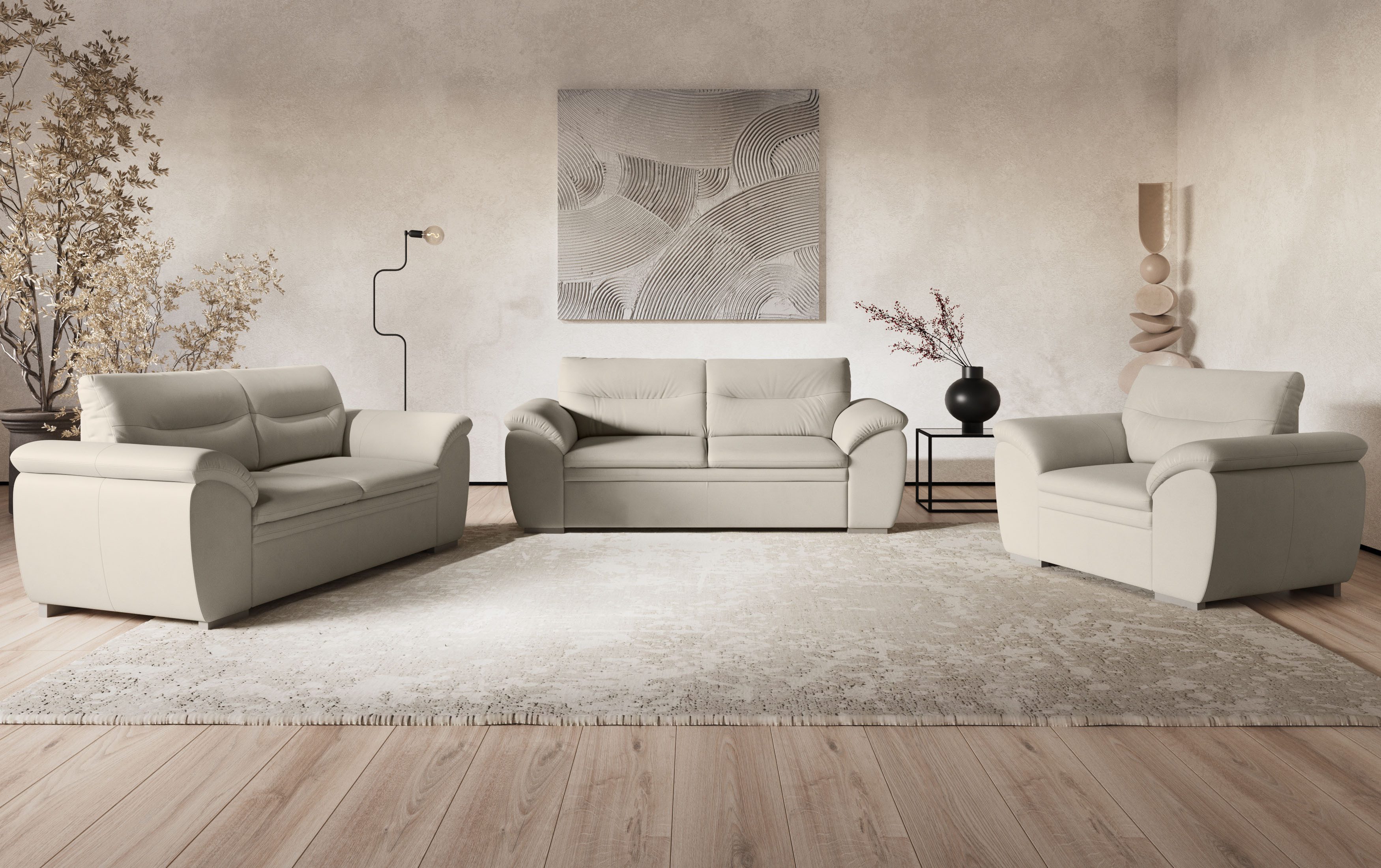 COTTA Polstergarnitur Leandra, Set bestehend aus: 2-Sitzer & 2,5-Sitzer