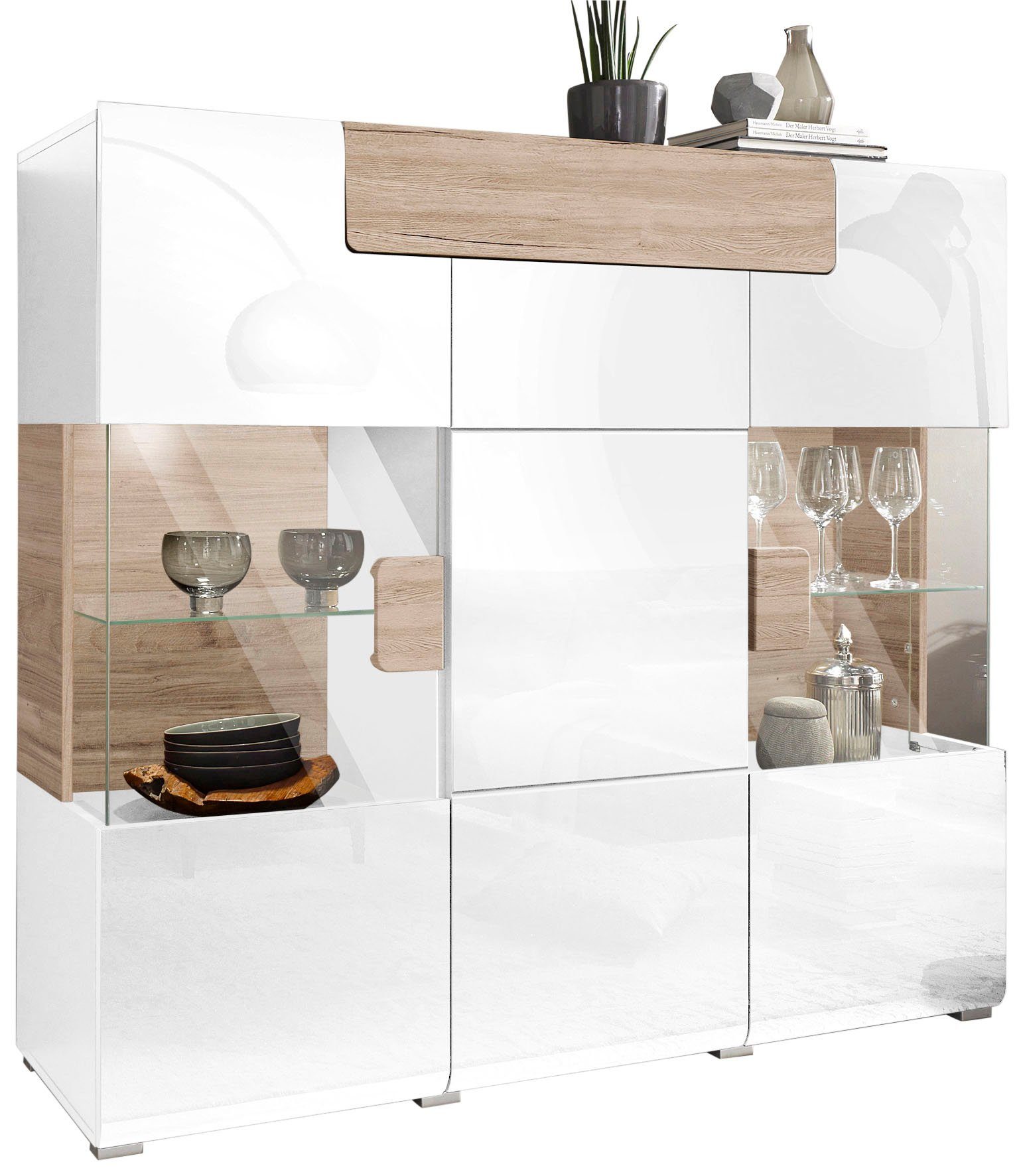 INOSIGN Highboard Toledo,Breite 147,5cm,trendige Hochkommode mit 3Türen und günstig online kaufen