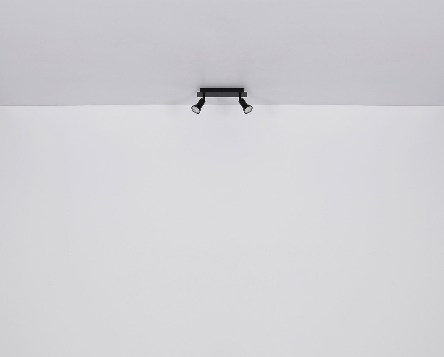 GLOBO LIGHTING Deckenstrahler DREW, Breite 25 cm, Schwarz, 2-flammig, Metall, ohne Leuchtmittel, Deckenlampe