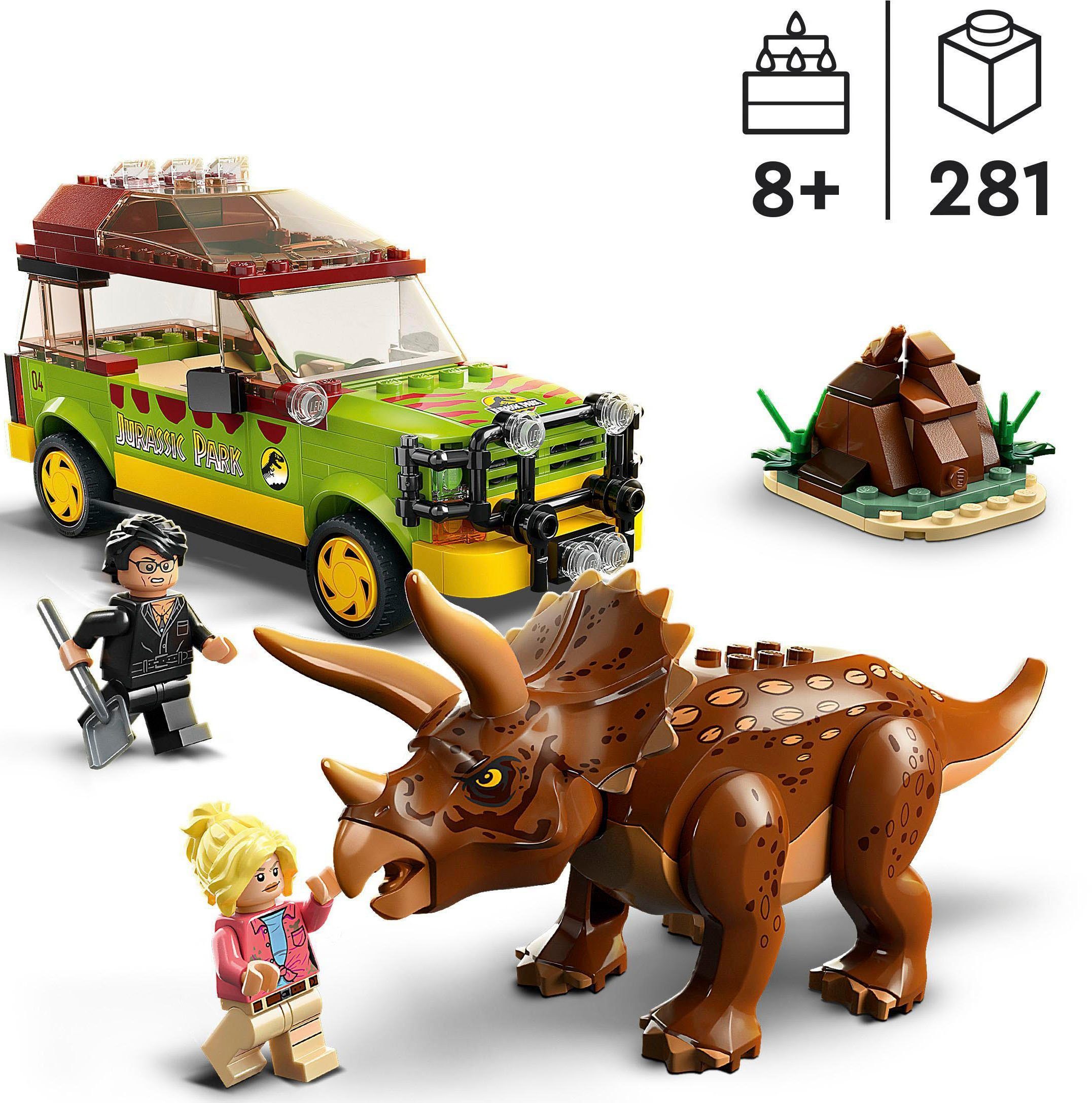 (76959), Made Europe in (281 Jurassic LEGO® Triceratops-Forschung Park, St), LEGO® Konstruktionsspielsteine