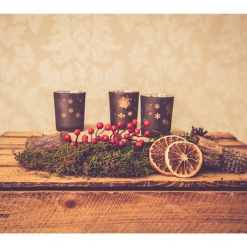 Kamelio Teelichthalter Set 12er Weihnachtsdeko Silber Windlicht Glas Kerzenhalter