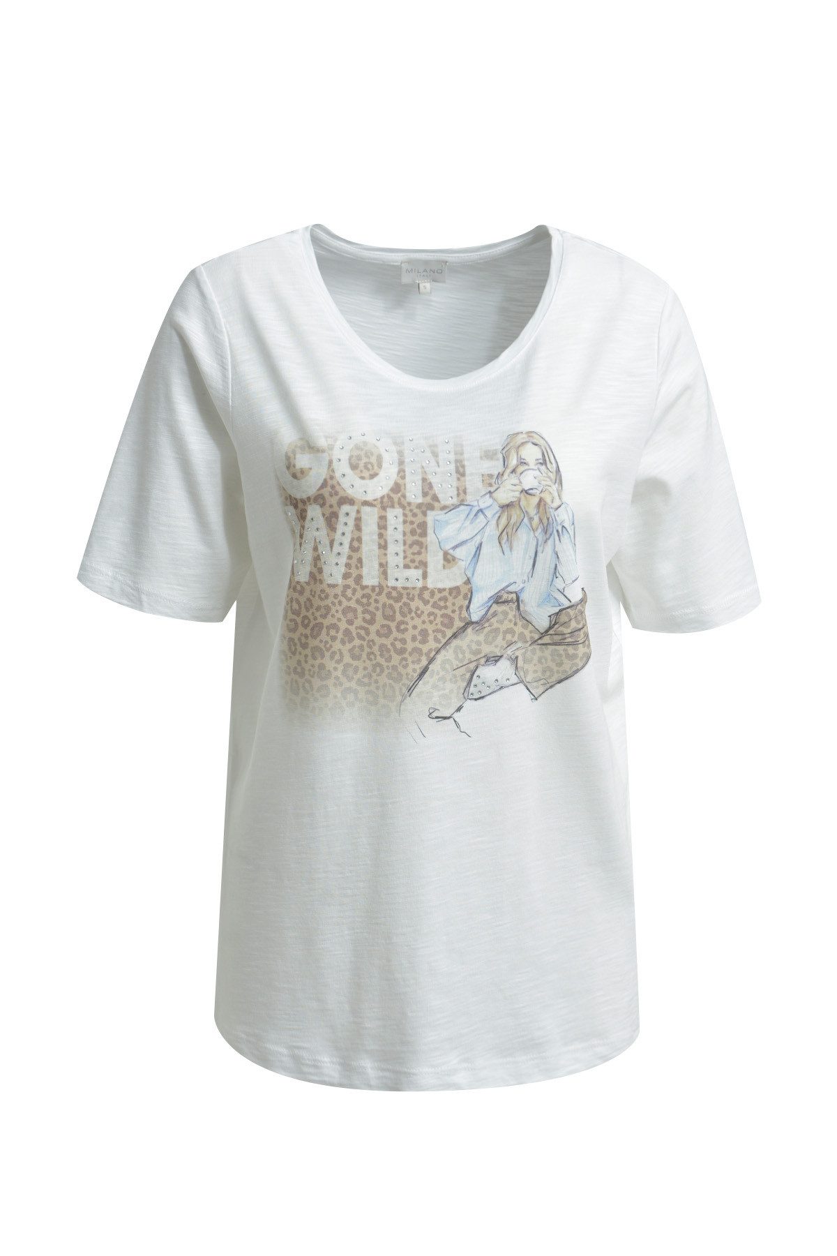 Milano Italy Rundhalsshirt mit Baumwolle