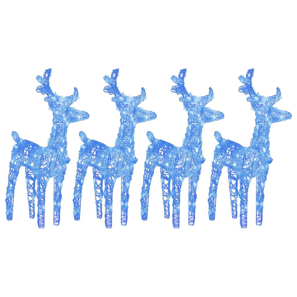 vidaXL Weihnachtsfigur LED-Rentiere 4 Stk. Blau 160 LEDs Acryl (4 St)