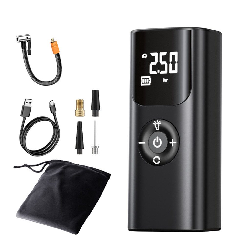 Quntis Akku-Luftpumpe 4000 mAh 150 PSI Elektrische Luftpumpe mit Bildschirm, Mit USB & Licht (Set, 1-tlg), für Camping und Fahrrad, als …