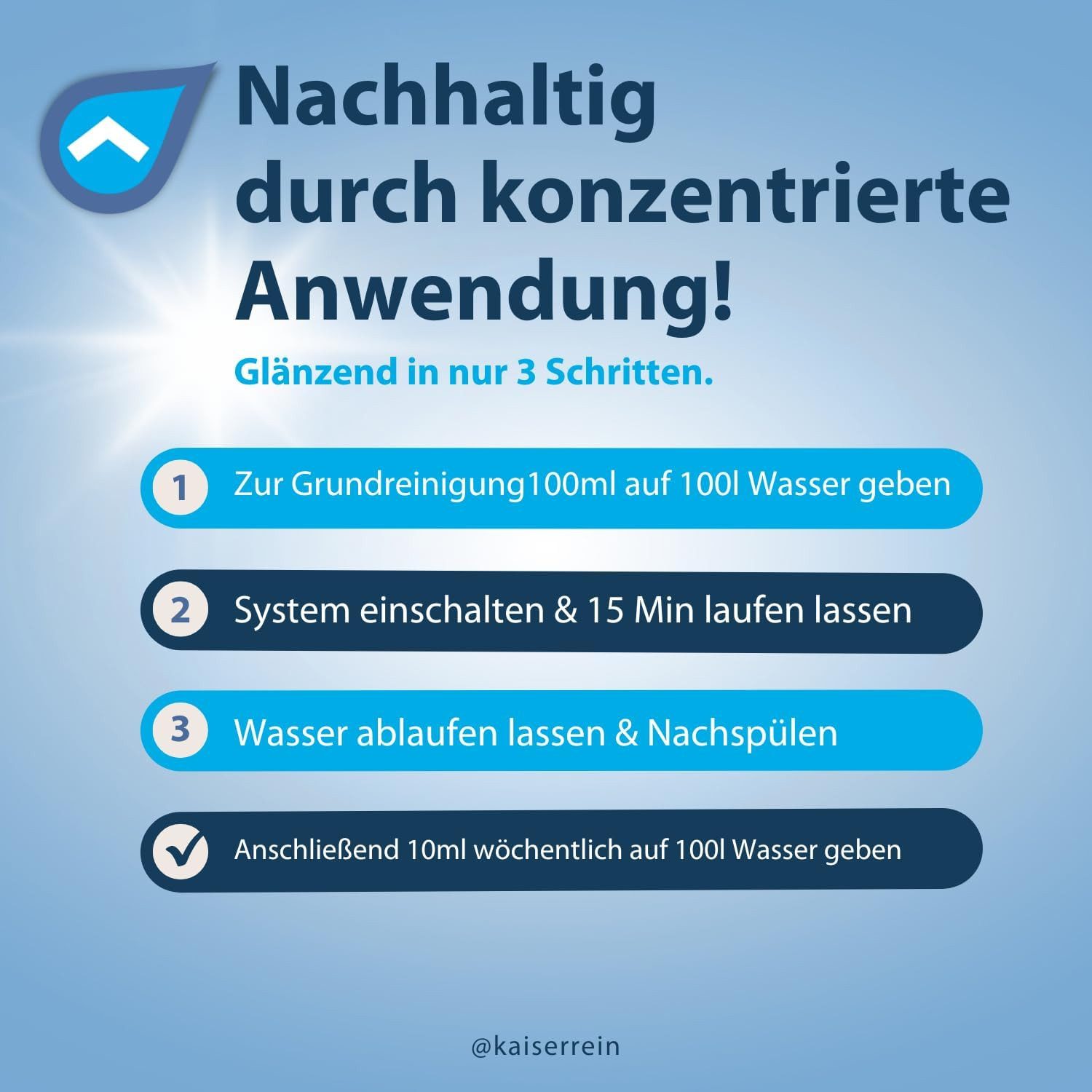 KaiserRein Poolpflege KaiserRein Whirlpool Reiniger & Desinfektion ohne Chlor, Desinfizierend, chlorfrei, hochkonzentriert, geruchsarm – Bild 3 von 5