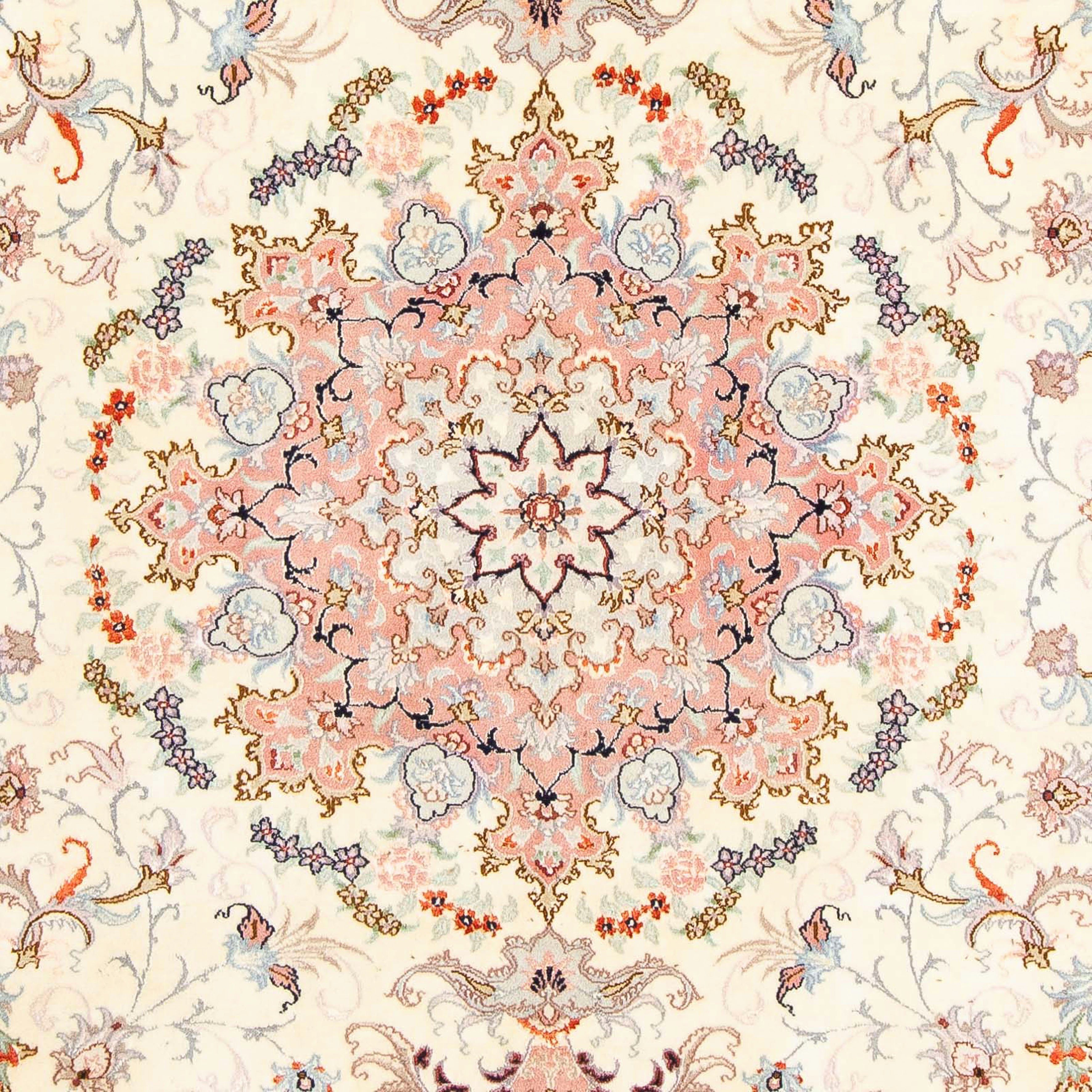 Orientteppich Perser - morgenland, - 10 mit beige, cm - Täbriz rechteckig, Zertifikat mm, Wohnzimmer, 195 x Höhe: Handgeknüpft, Einzelstück 292