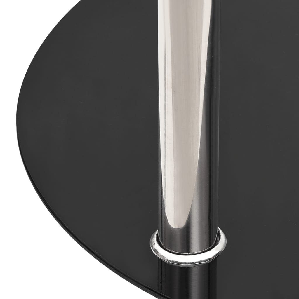 Ablagen 2 Hartglas Transparent 38cm mit Schwarz Beistelltisch & furnicato (1-St)