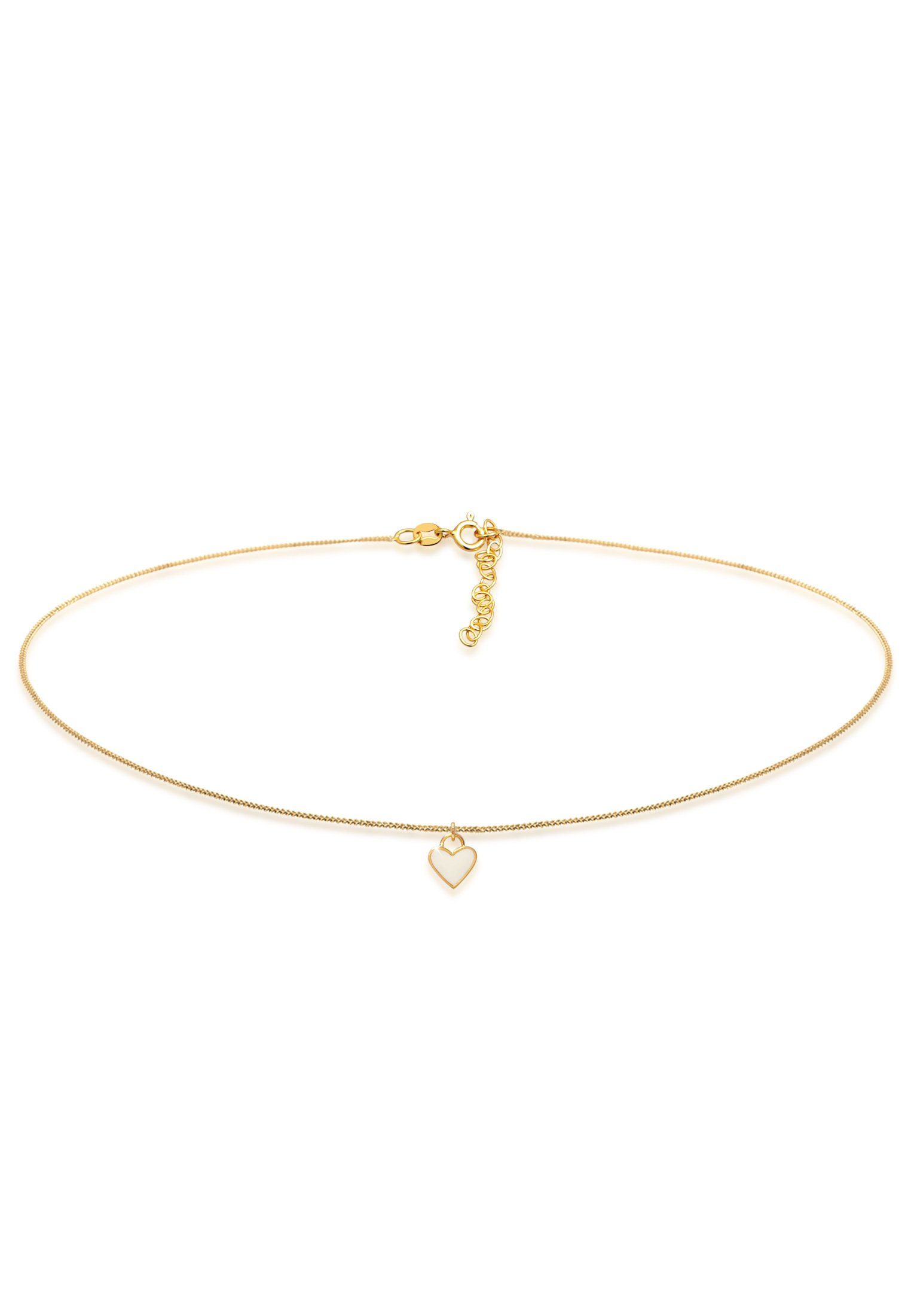 Elli Choker Choker Herz Emaille schwarz 925 Silber