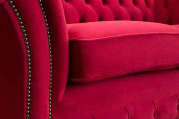 JVmoebel Chesterfield-Sofa, Design Chesterfield Stoff Couch Sofa 2 Sitzer Polster Sofas Neu