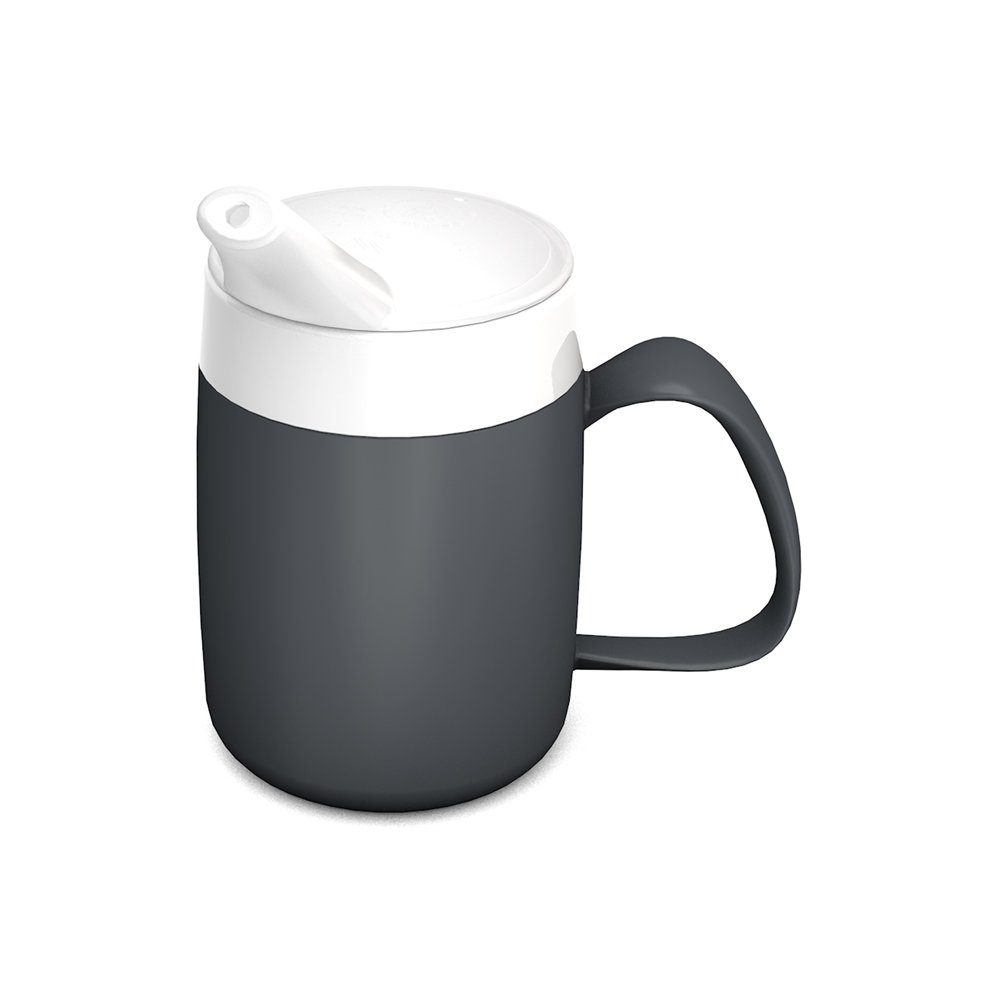 Ornamin Schnabelbecher Becher mit Trink-Trick mit Schnabelaufsatz/Trinkaufsatz, 2-tlg., Kunststoff, Trinkhilfe l Alltagshilfe l Schnabeltasse l Made in Germany