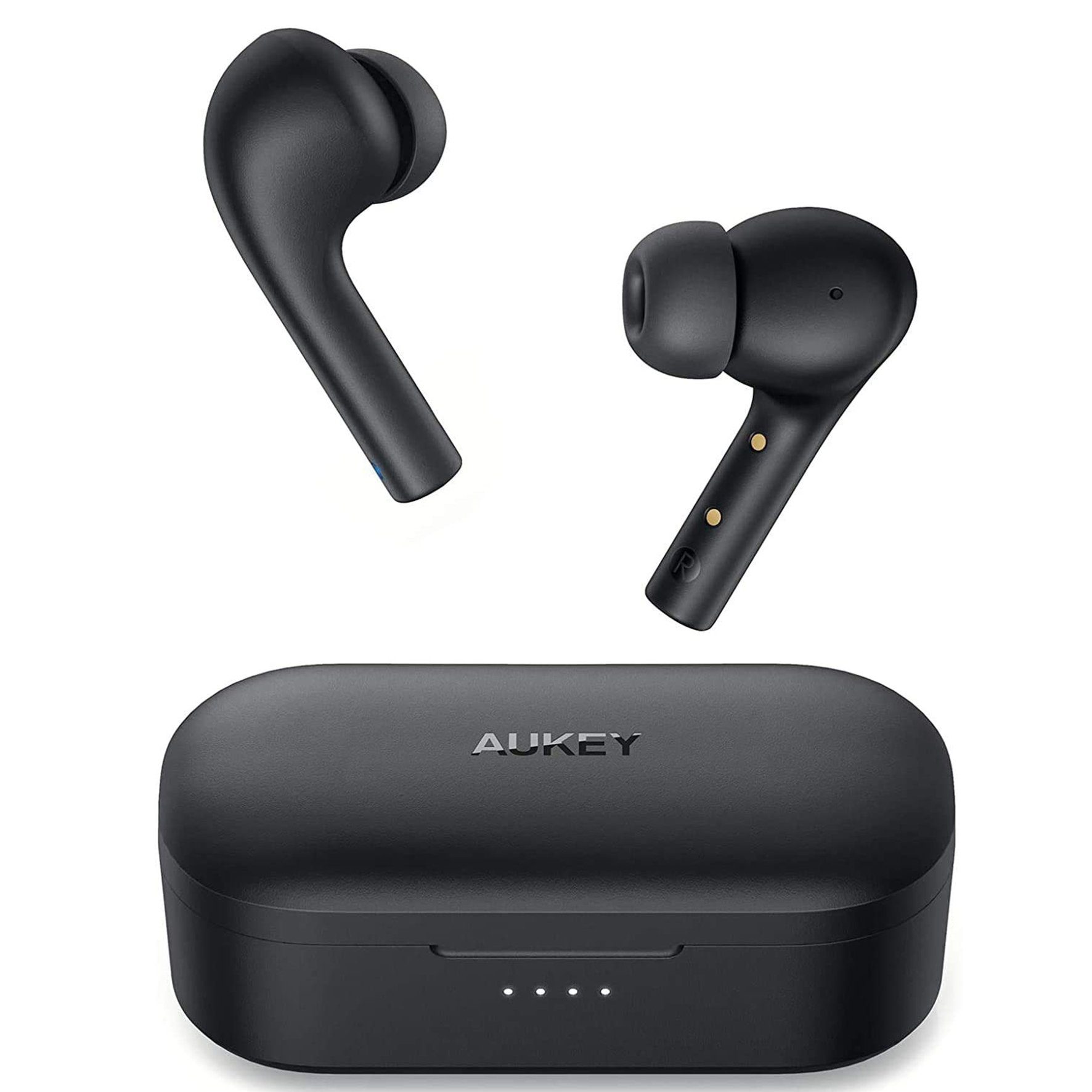 AUKEY EP-T21S wireless In-Ear-Kopfhörer (Bluetooth, True Wireless, Ear Buds,  Noise Canceling, Spritzwasser geschützt, 30h Spielzeit)