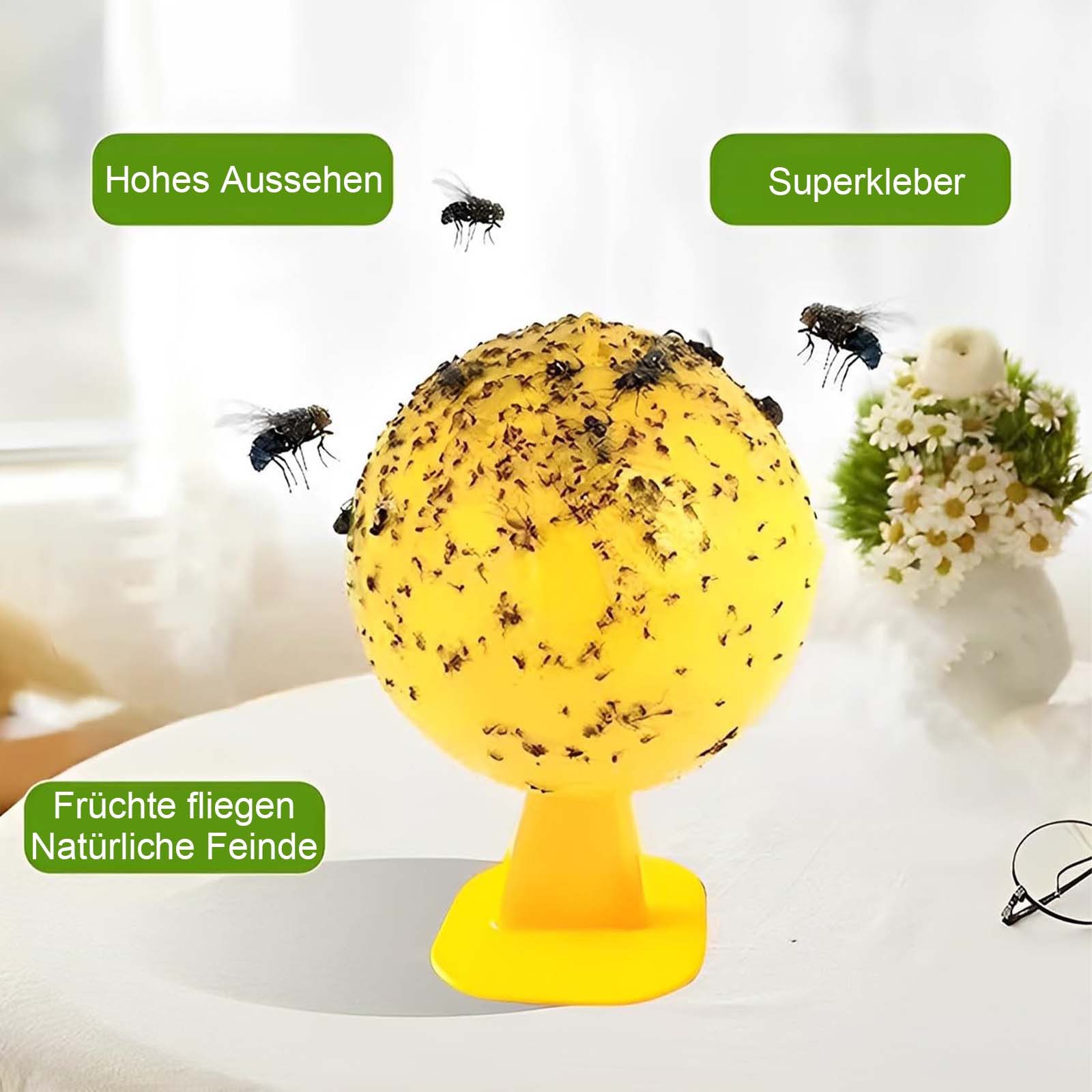 MODFU Insektenfalle Fruchtfliegenfallen klebend Insektenfänger Kugelfallen, 6 Stück klebrige Fallen für Fang von Fruchtfliegen kleinen Insekten