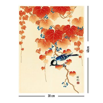 PYRAMID Kunstdruck Bird and Red Ivy Kunstdruck Ohara Koson 30 x 40 cm