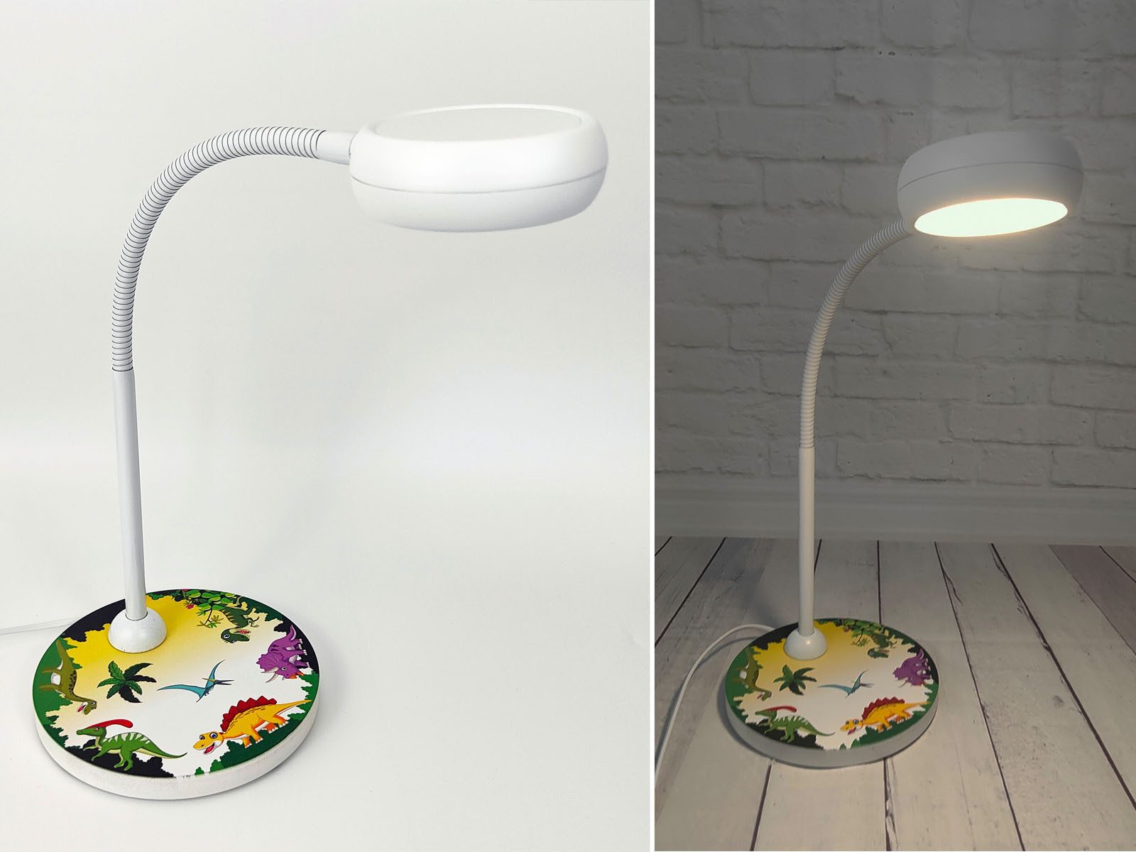 niermann LED Schreibtischlampe, Flexarm, LED wechselbar, Warmweiß, Leselampe Bett und Nachttisch-Lampe mit Holz-Fuß & Schwanenhals, 43cm