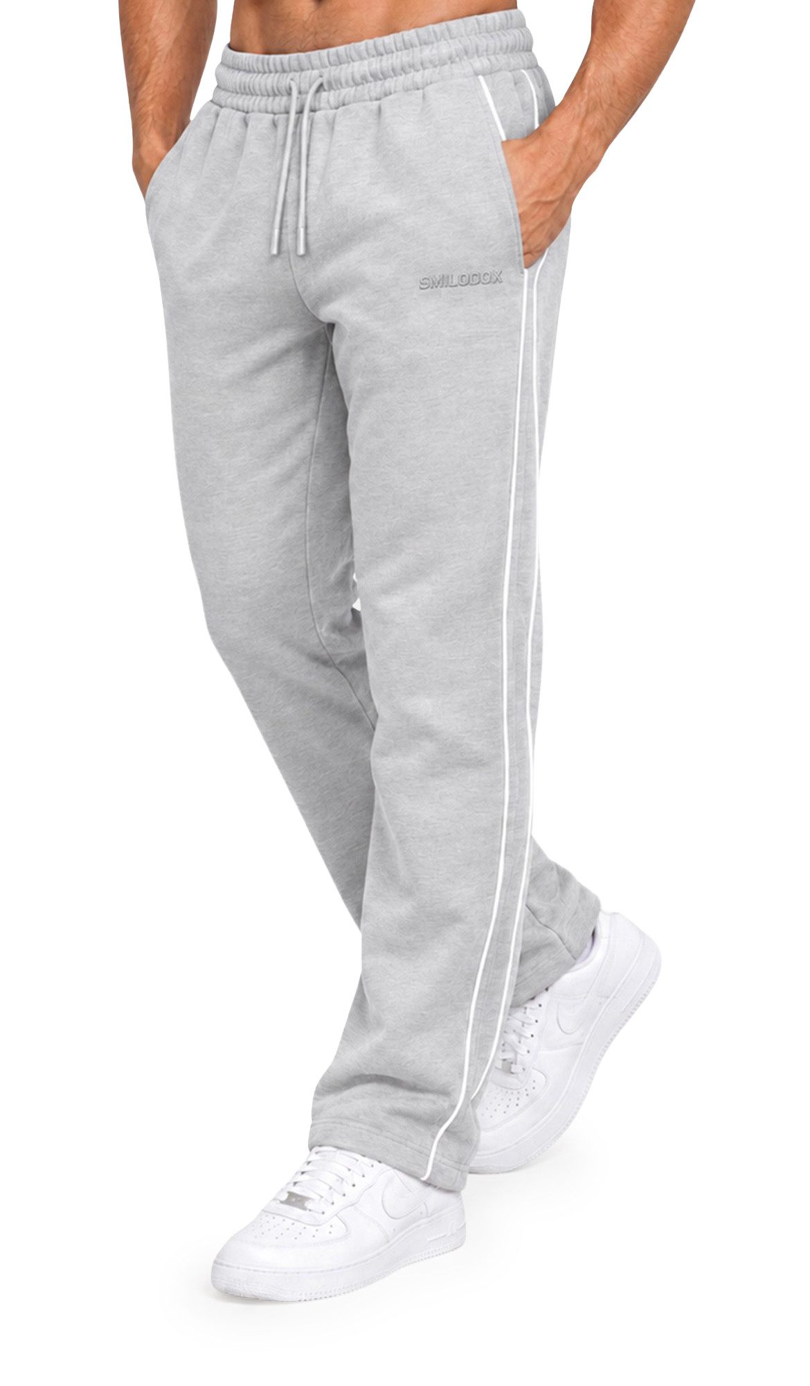 Smilodox Jogginghose Brenvaro Jogger, Regular Fit, Gymhose mit Kordelzug, Streetwear Piping-Details, elastischer Bund, Kordelzug, Seitentaschen