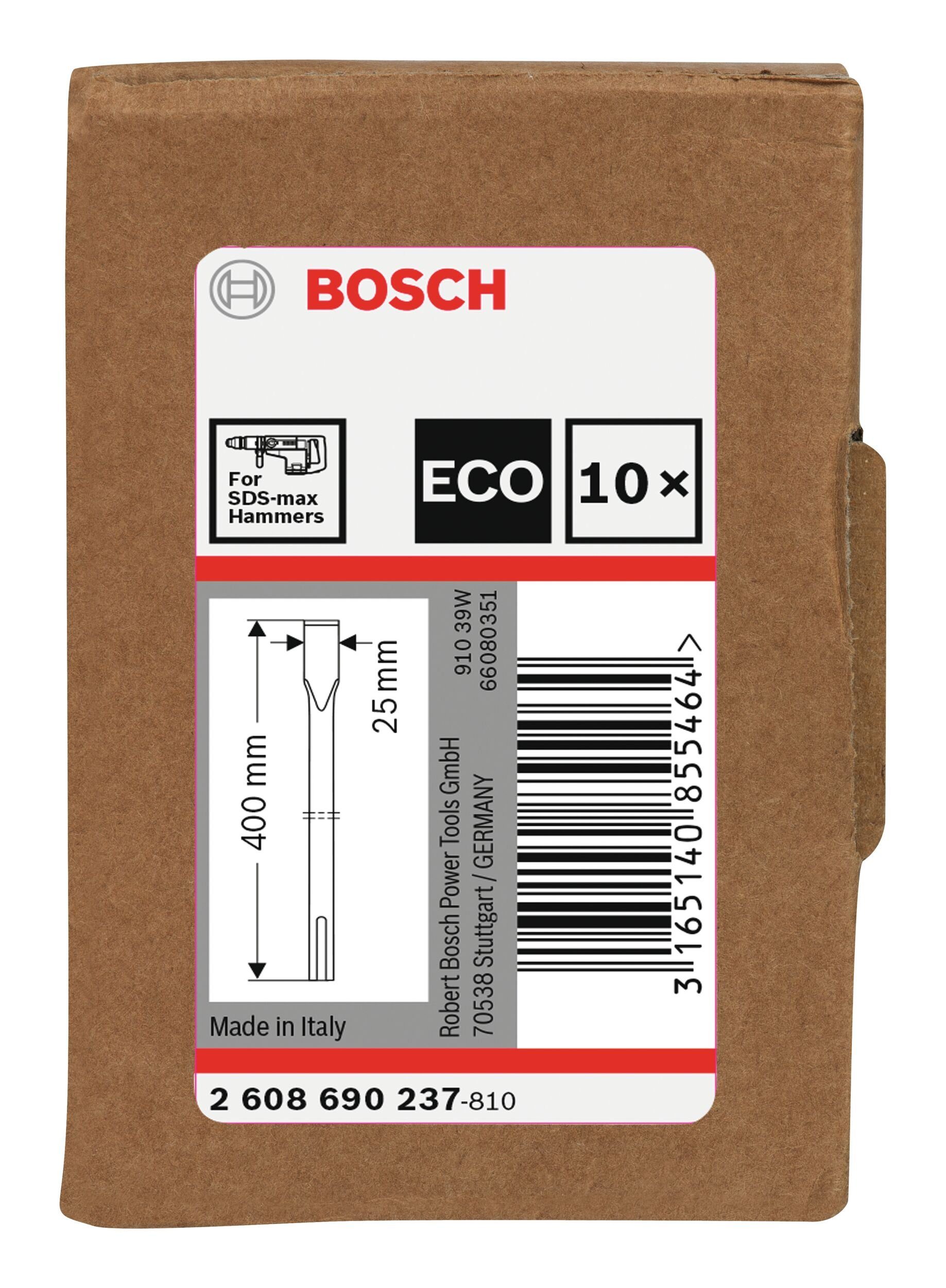 BOSCH Universalbohrer, (10 Stück), Flachmeißel mit SDS max, 400 mm - 10er-Pack
