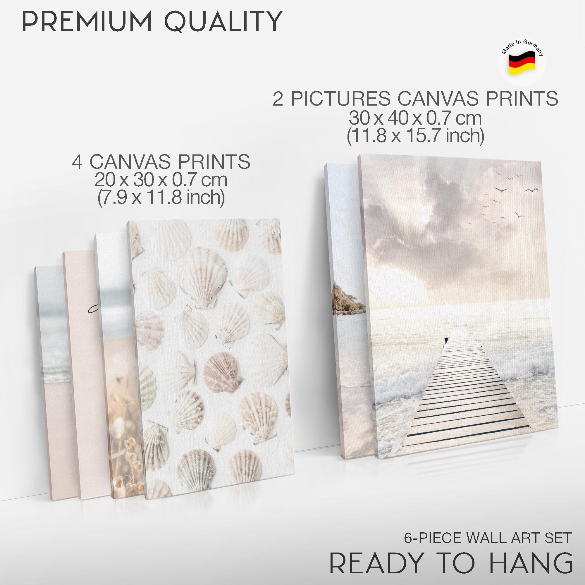 Novart Wandbild Natur Landschaft Beige KEIN EXTRA RAHMEN BENÖTIGT Modern Deko Bilder, Relax – Bild 5 von 5
