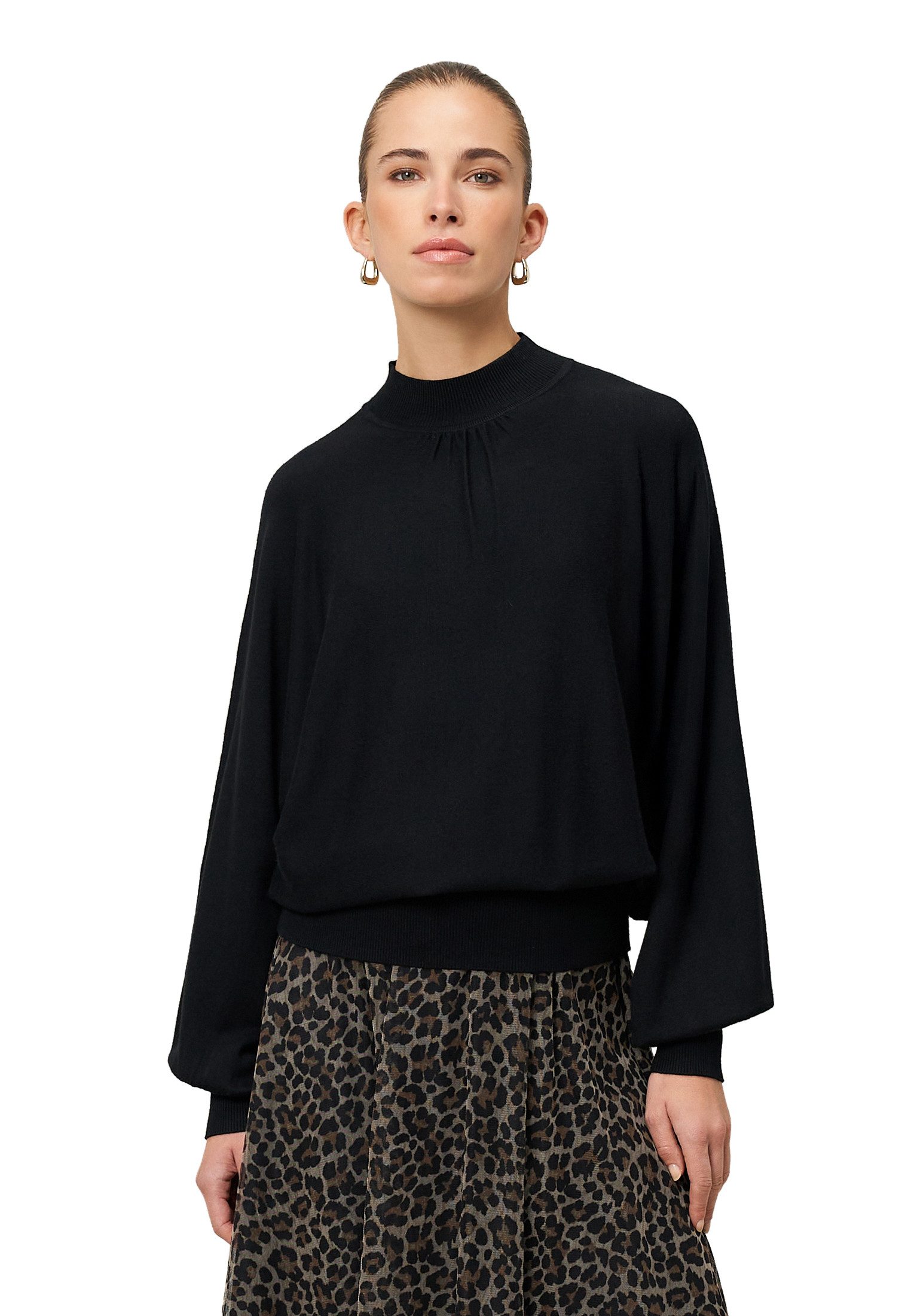 Strickpullover Damen Feinstrickpullover mit Stehkragen