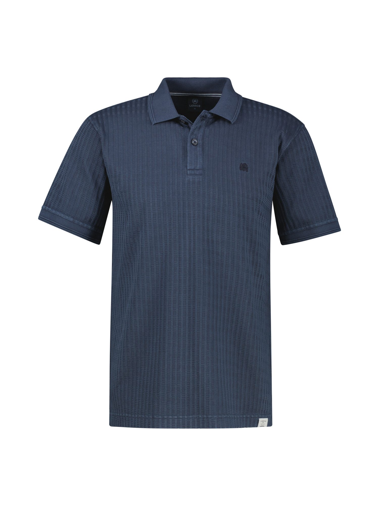 Poloshirt Poloshirt aus Jaquard mit Waffelstruktur in Vintage-Optik