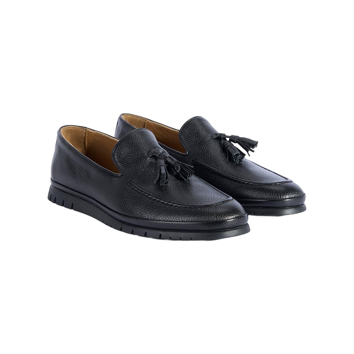 Desa DESA Herren-Lederslipper mit Quasten Loafer