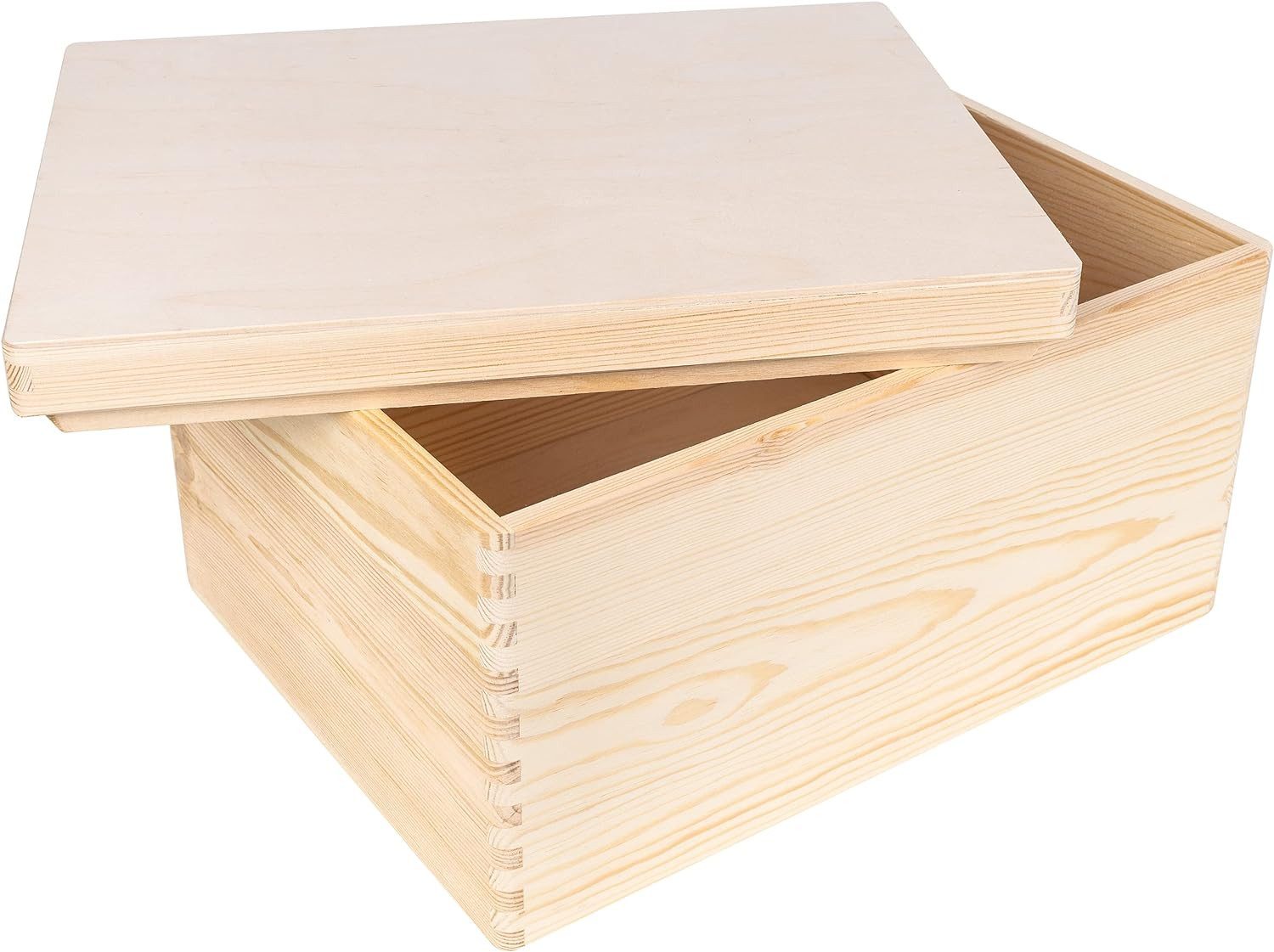 Creative Deco Holzkiste mit Deckel 40x30x22 cm (1cm), Holztruhe Erinnerungs günstig online kaufen