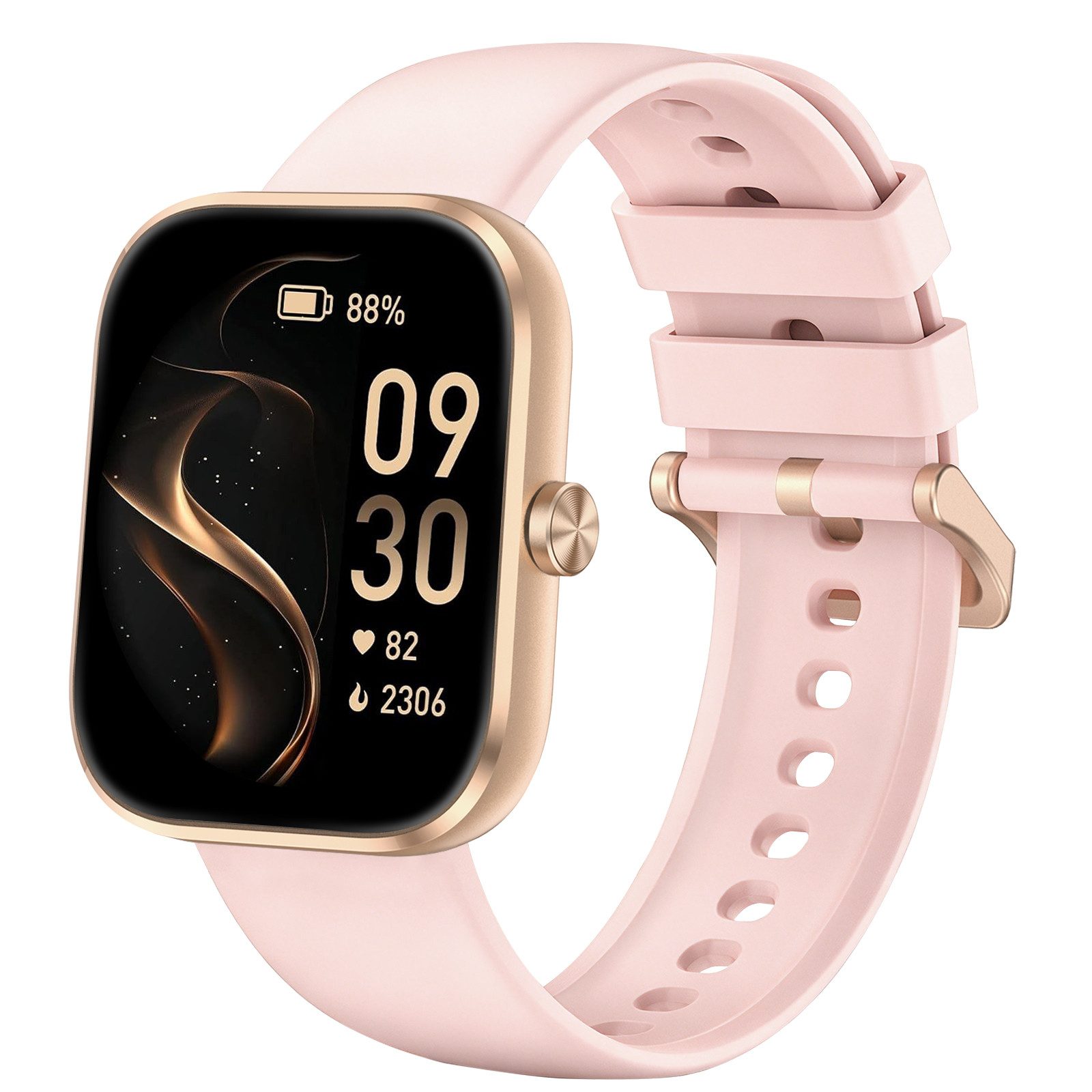 Sytifro D19 SmartWatch Damen Herren,Fitnessuhr mit Diamantgeschliffenes Design Smartwatch (Zwei Armbänder, Full Touch Square Fine Sportuhr Damen cm)