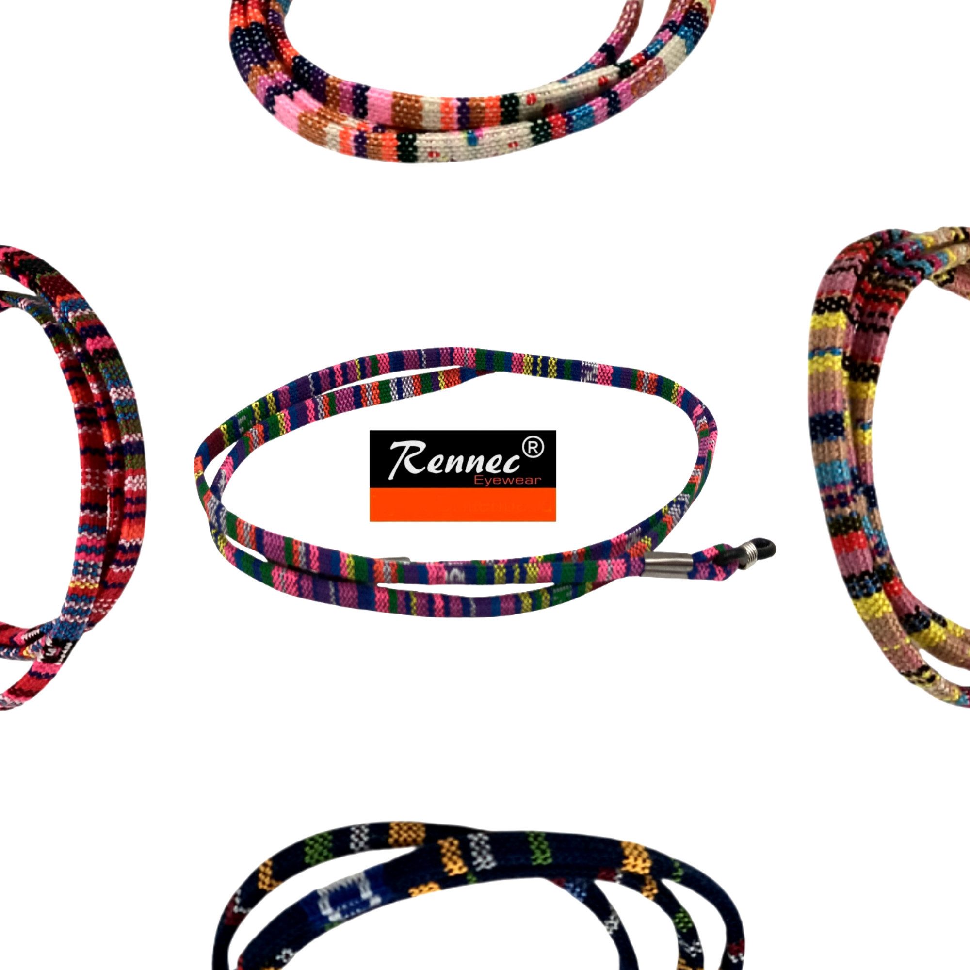 Rennec Brillenband, 5 stück Brillenbänder Mehrfarbig Designer Brillenband Bunt Reißfest