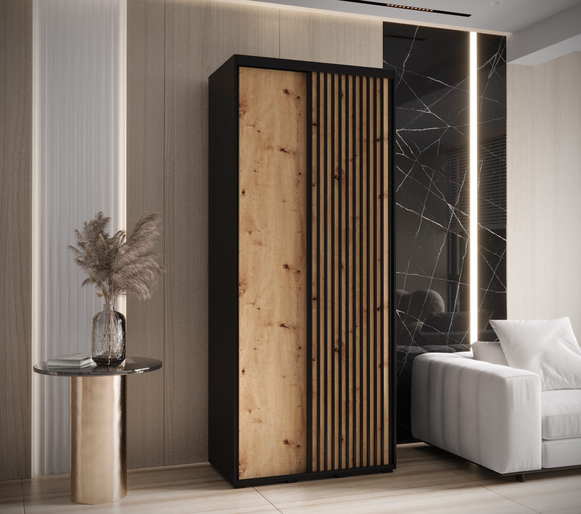 ABIKS MÖBEL Schwebetürenschrank LANKO 1 Schlafzimmerschrank mit Schiebetüre günstig online kaufen