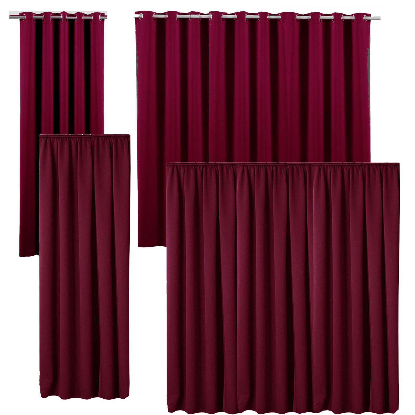 JEMIDI Gardine Vorhang blickdicht, 140x245cm, Kräuselband, günstig online kaufen