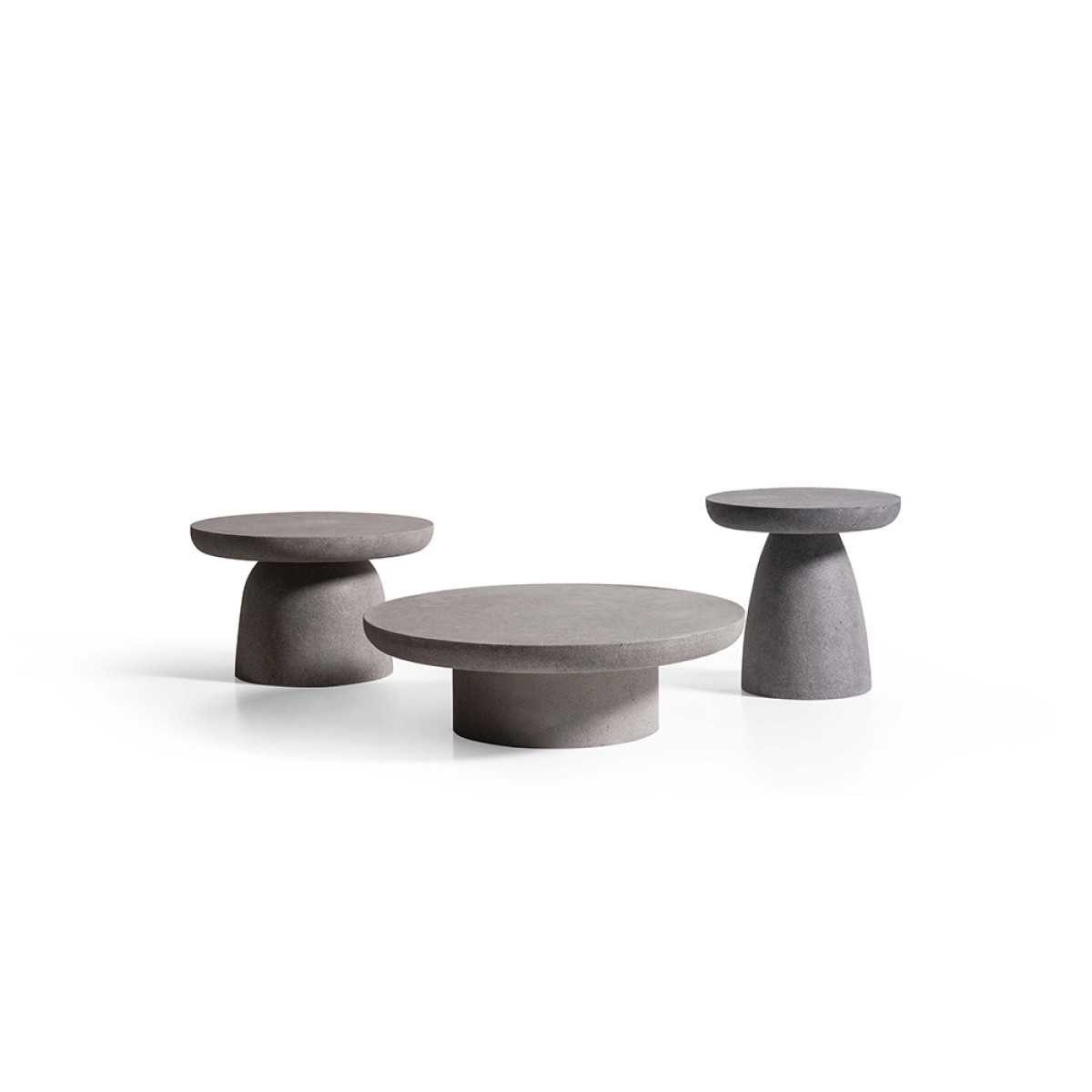 JVmoebel Satztisch Graue Betontische von JVMoebel mit Holzplatte und modernem Design (3-St), Made in Europa