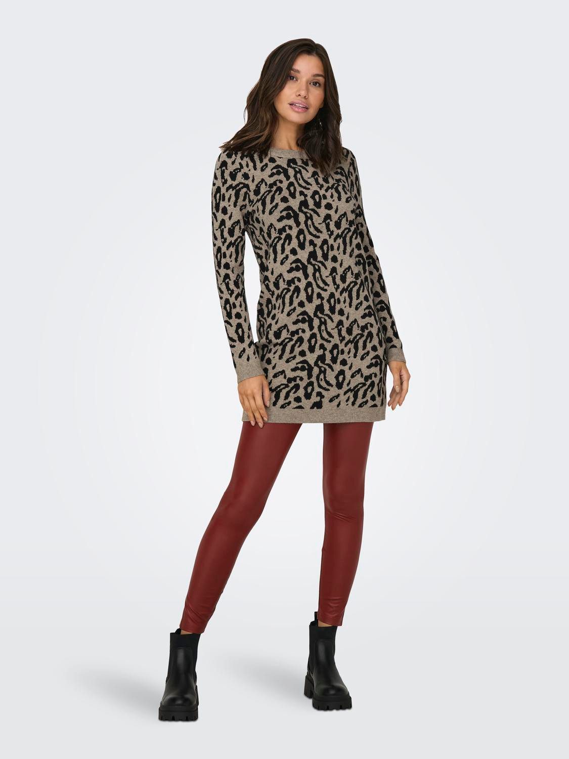ONLY Strickkleid ONLJENNI LS ANIMAL DRESS EX KNT
