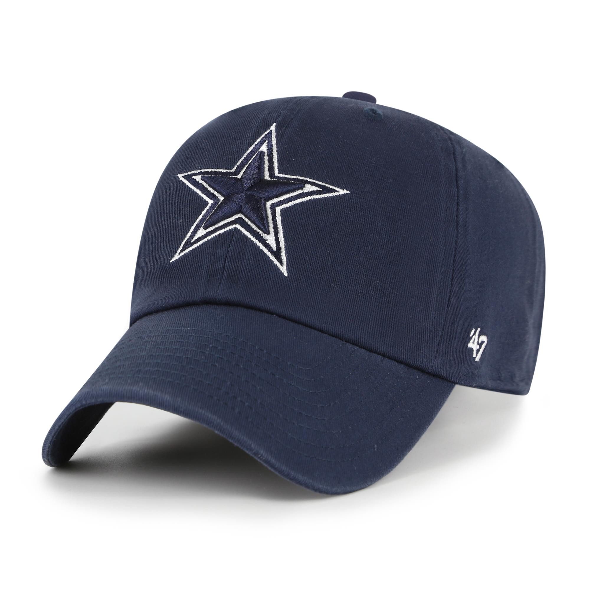 '47 Brand Baseball Cap '47 Brand NFL Cap Dallas Cowboys '47 CLEAN UP Navy (Basecap, Basecap) Strapback-Verschluss mit Cowboys-Fähnchen