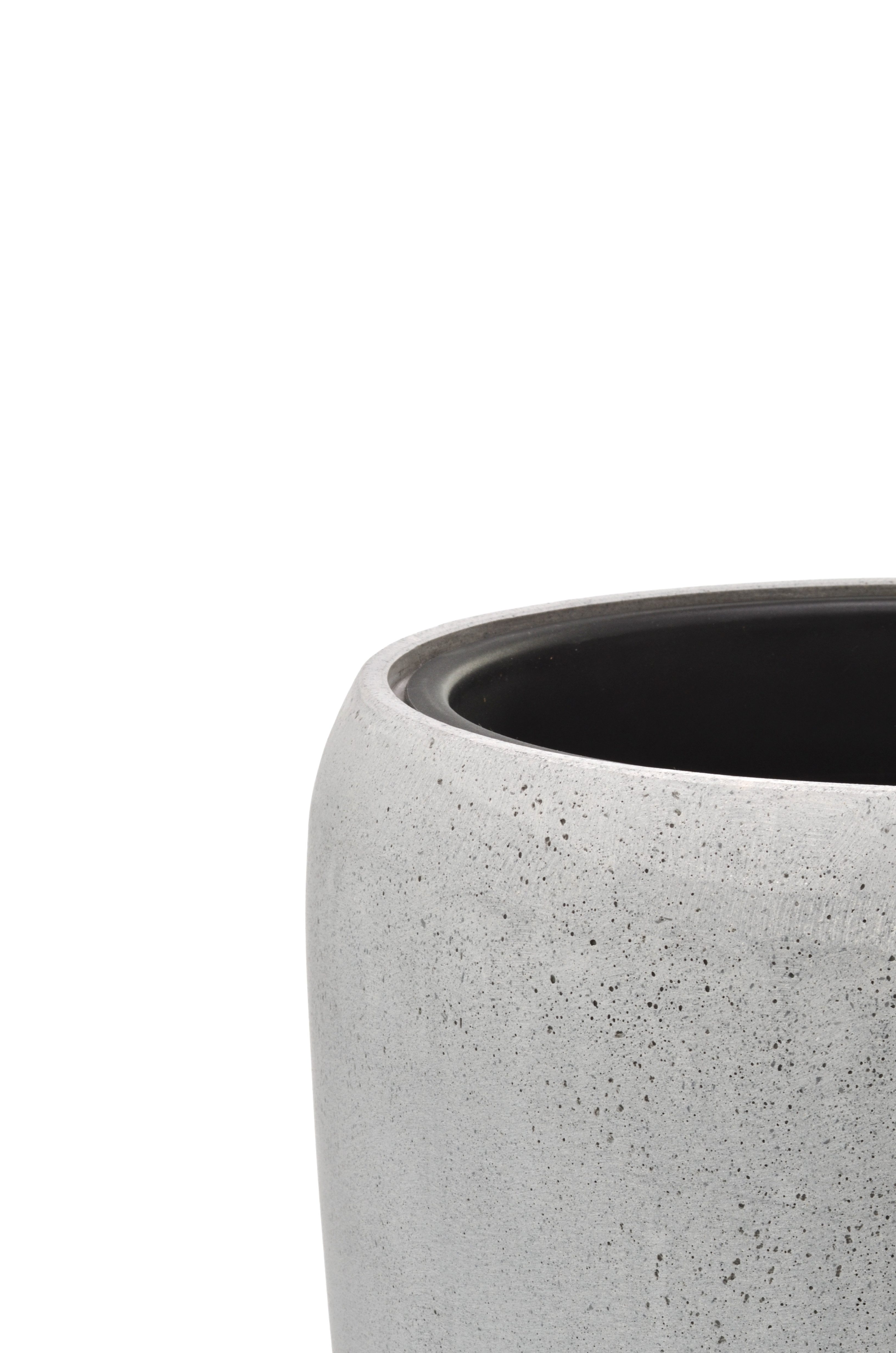 Flingora Bodenvase Gloria, mit Einsatz - Fiberglas - Indoor & Outdoor - Zementgrau - Höhe 68 cm