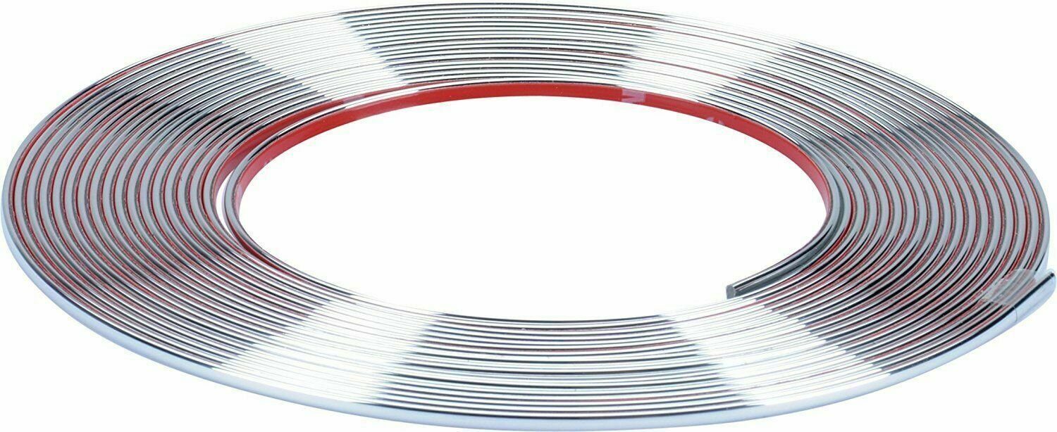 Zierleisten-Aufkleber Auto 3M Chrom Zierleiste 8 m lang 12 mm breit 3 mm hoch wetterfest UV
