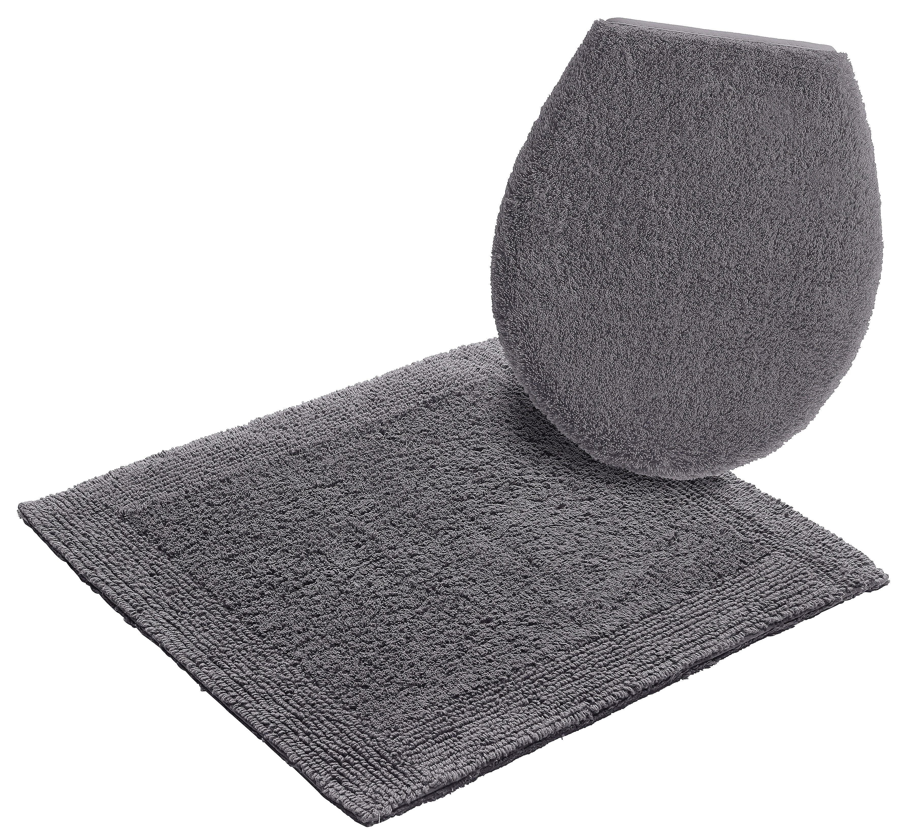 OTTO home Badematte Kapra, Badvorleger, Badezimmer Teppich, Höhe 14 mm, beidseitig nutzbar, fußbodenheizungsgeeignet, strapazierfähig, Baumwolle, 2-tlg. Hänge-WC Set, mit Bordüre, Badteppich, Badematte, Baumwolle