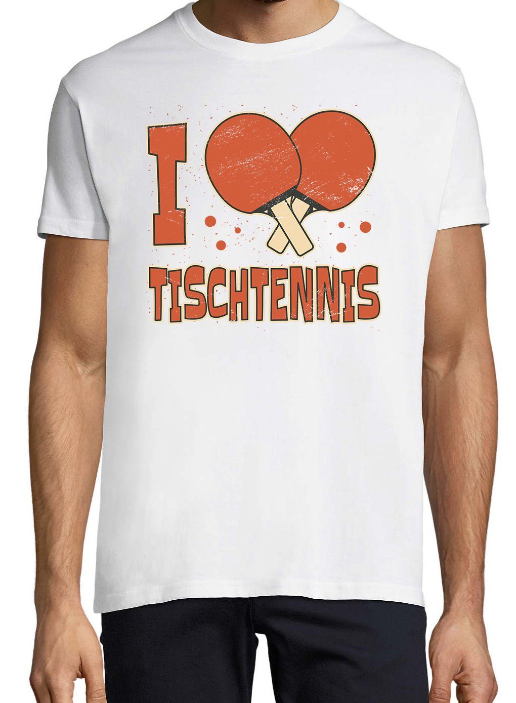 Weiss Print-Shirt lustigem T-Shirt Designz I Tischtennis Herren Spruch mit love Youth