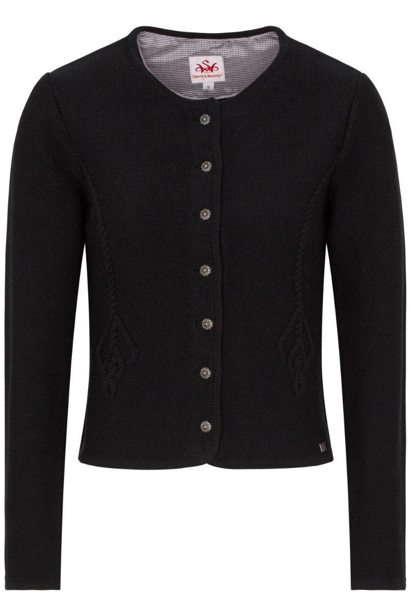 Spieth & Wensky Trachtenstrickjacke Trachten Strickjacke - PERLA - hellgrau günstig online kaufen