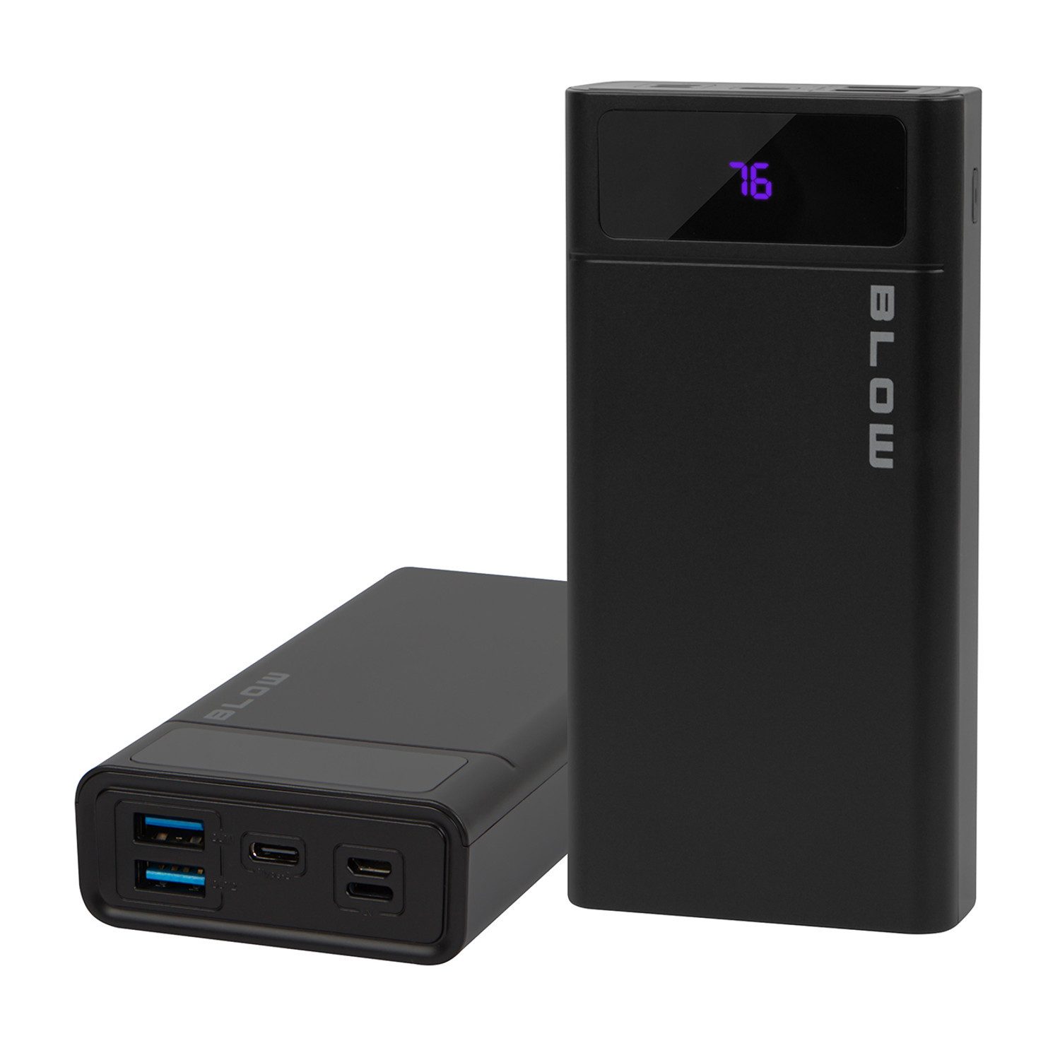 BLOW 20.000 mAh PB20E QC+PD USB-C 20 W LED-Beleuchtung Powerbank 20000 mAh (1 St), Quick Charge 30, Power Delivery 20 W