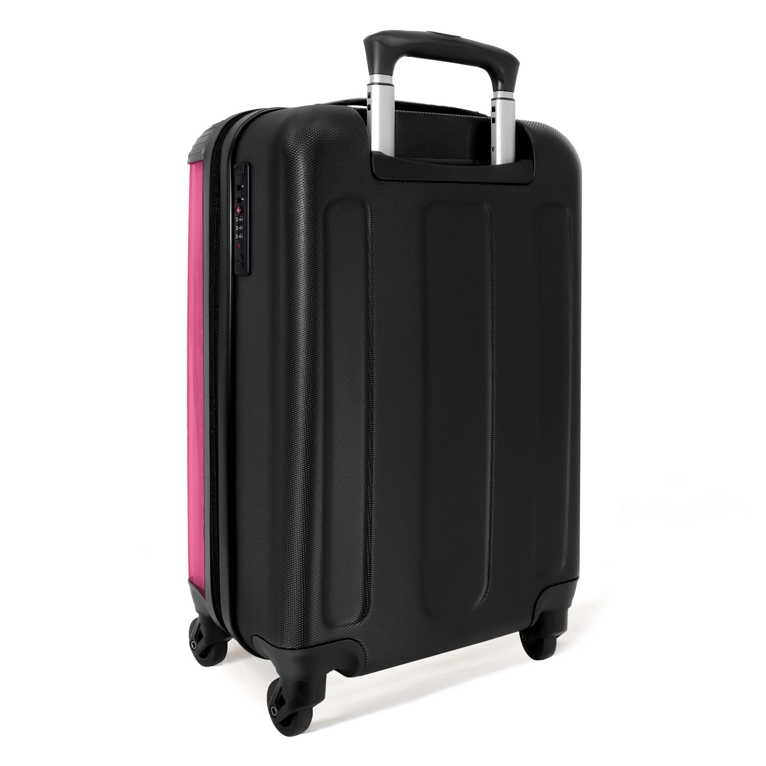 NoBoringSuitcases.com© Hartschalen-Trolley Zitate - Pink - Mach epischen Scheiß 55x35x20cm, 4 Rollen, Reisetasche mit Rollen, Koffer Handgepäck Flugzeug