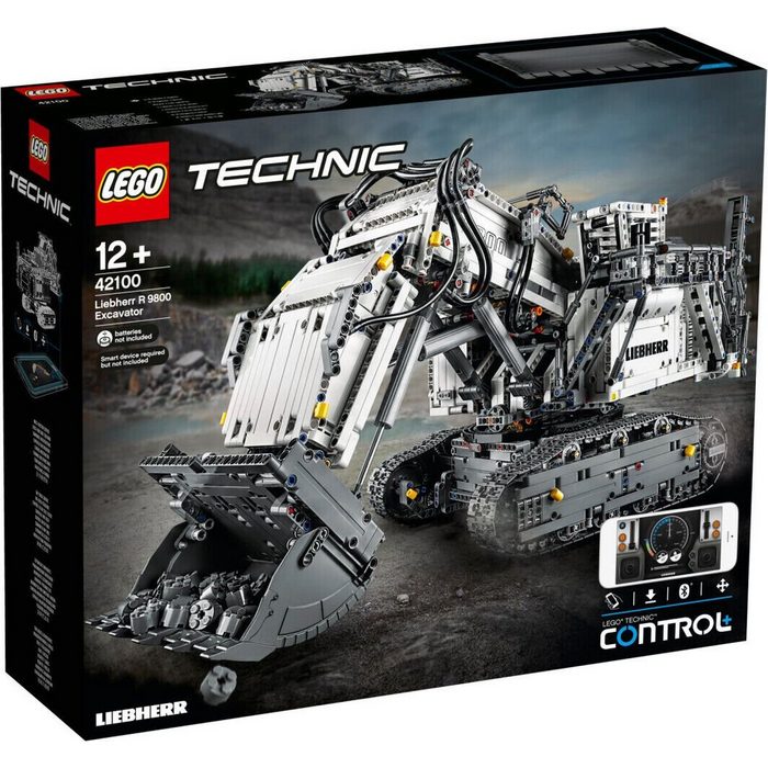 LEGO® Spielbausteine Technic 42100 Liebherr Bagger R9800 (Packung 4108 St. Packung) Multifunktionale Steuerung