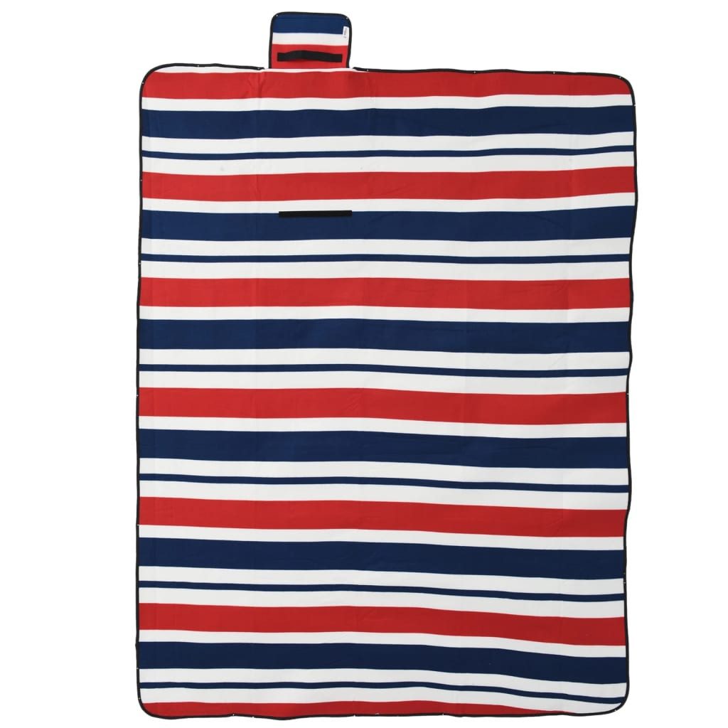 Wohndecke 200 x 150 cm Picknickdecke Faltbar Rot und Blau Gestreift 200x150 cm S, vidaXL