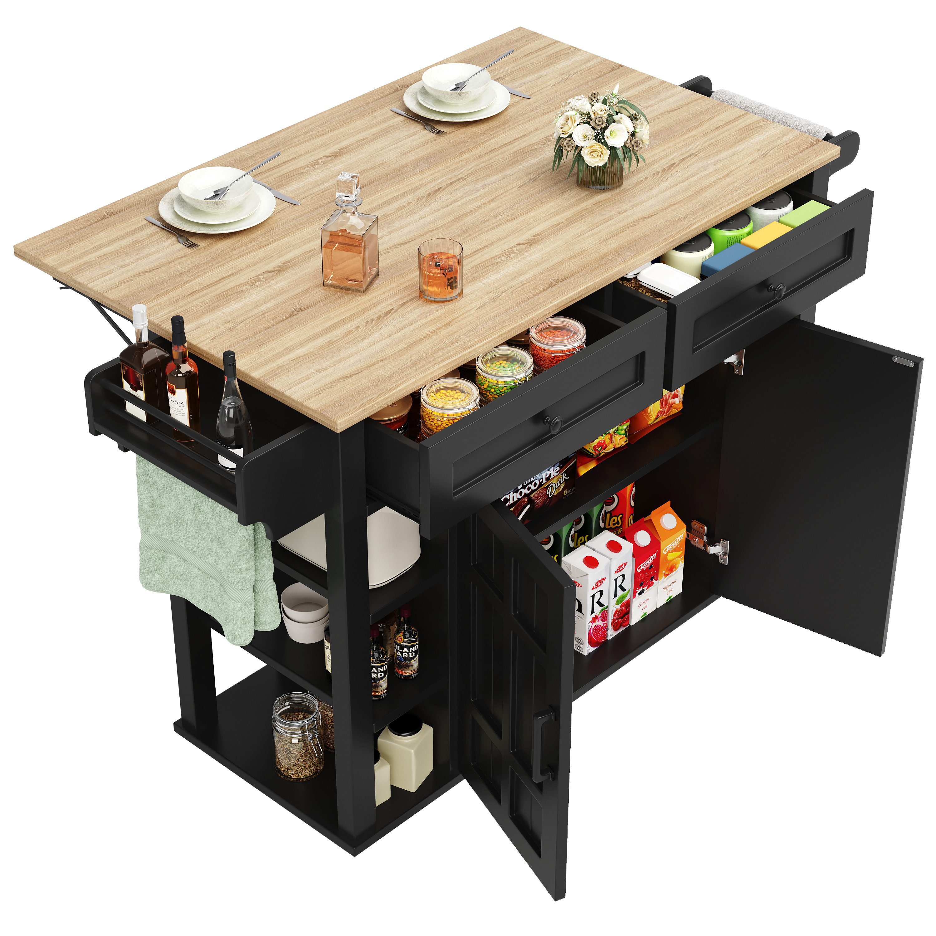 MODFU Küchenwagen Multifunktionale Kücheninsel,Buffetschrank, (Gesamtmaße ( günstig online kaufen