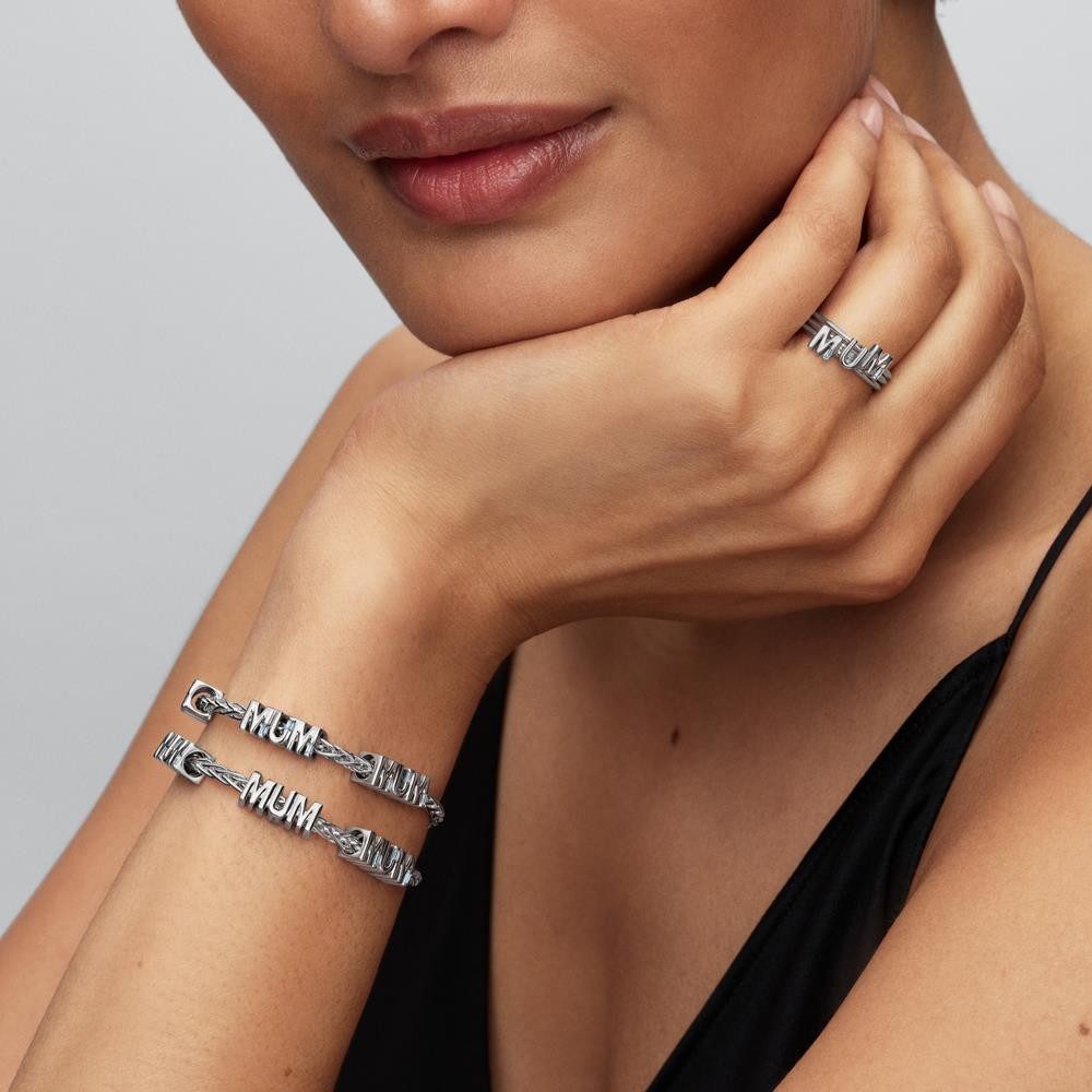 Pandora Fingerring PANDORA MUM Damenringe Moments, teilbar, Sterlingsilber