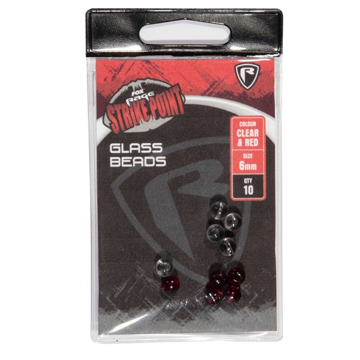 Patronenblei Fox Rage Strike Point 6mm Clear and red glass beads - Glasperlen