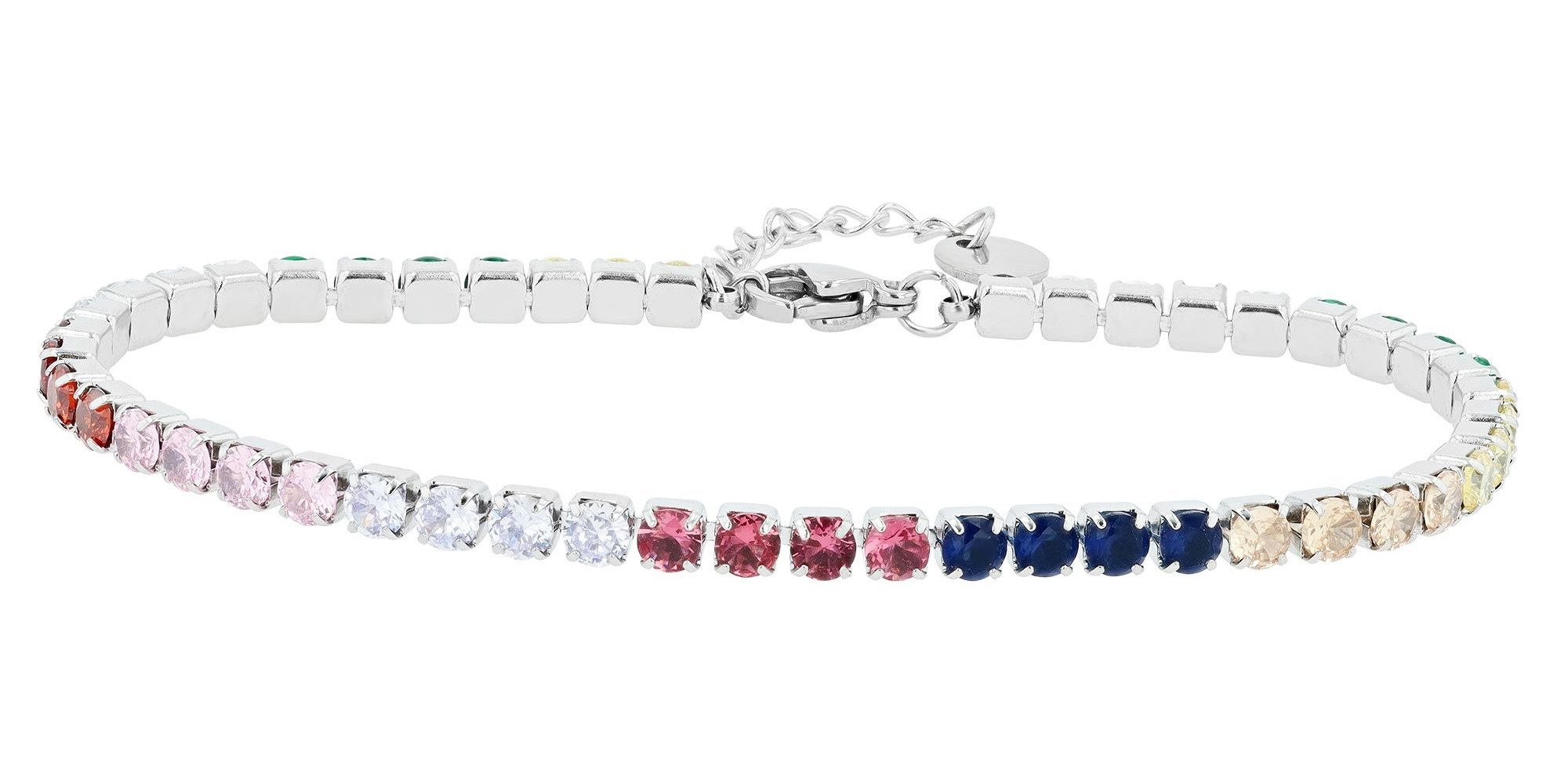 Armband Armband aus Edelstahl mit Strass Steinchen 17 cm